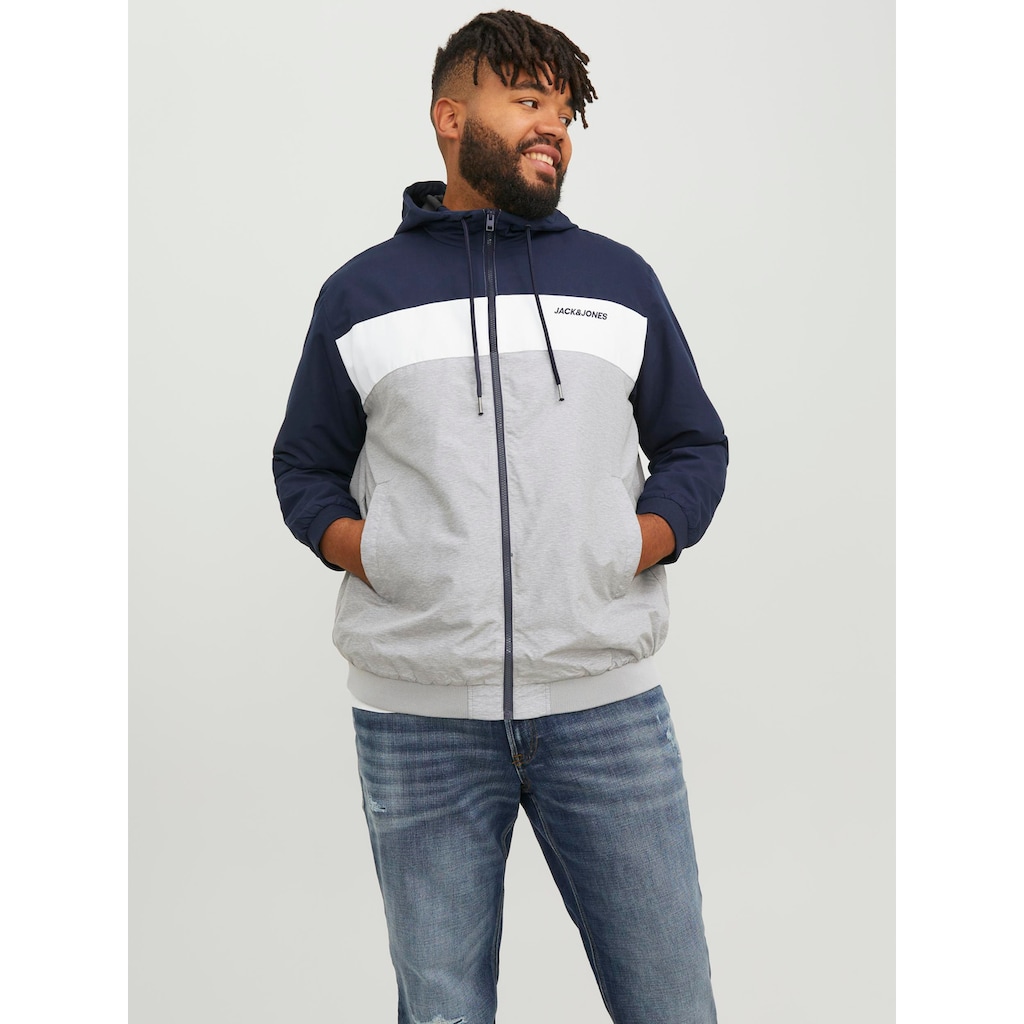 Jack & Jones PlusSize Bomberjacke »JJERUSH HOOD BOMBER NOOS PLS«, mit Kapuze