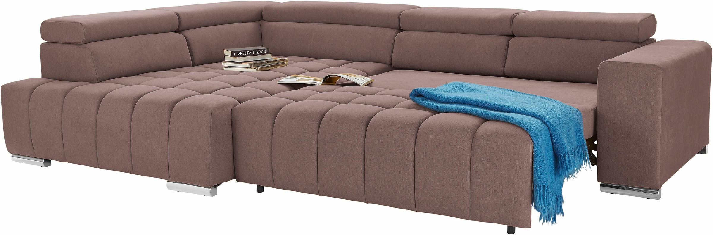 exxpo - sofa fashion Ecksofa Elias, L-Form, mit Kopf- bzw. Rückenverstellung, wahlweise mit Bettfunktion