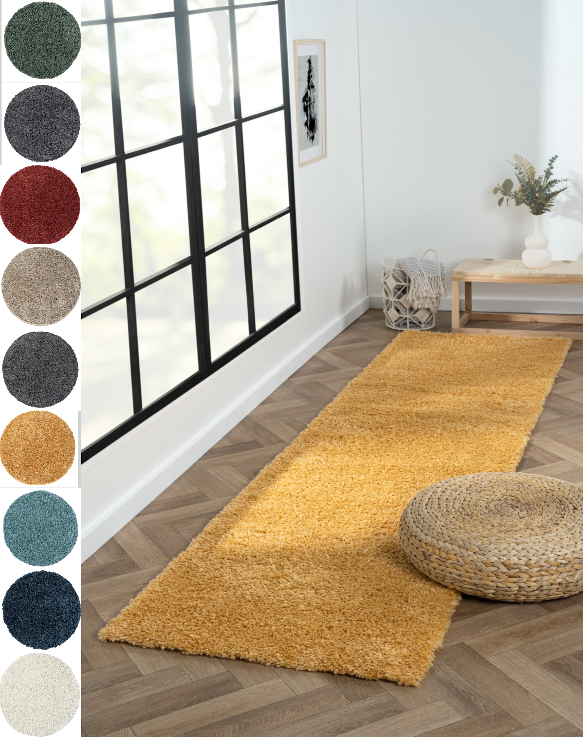 Myflair Möbel & Accessoires Hochflor-Läufer "My Shaggy" rechteckig 37 mm Höhe Shaggy, Uni Farben, leicht glänzend, Microfaser, extra flauschig