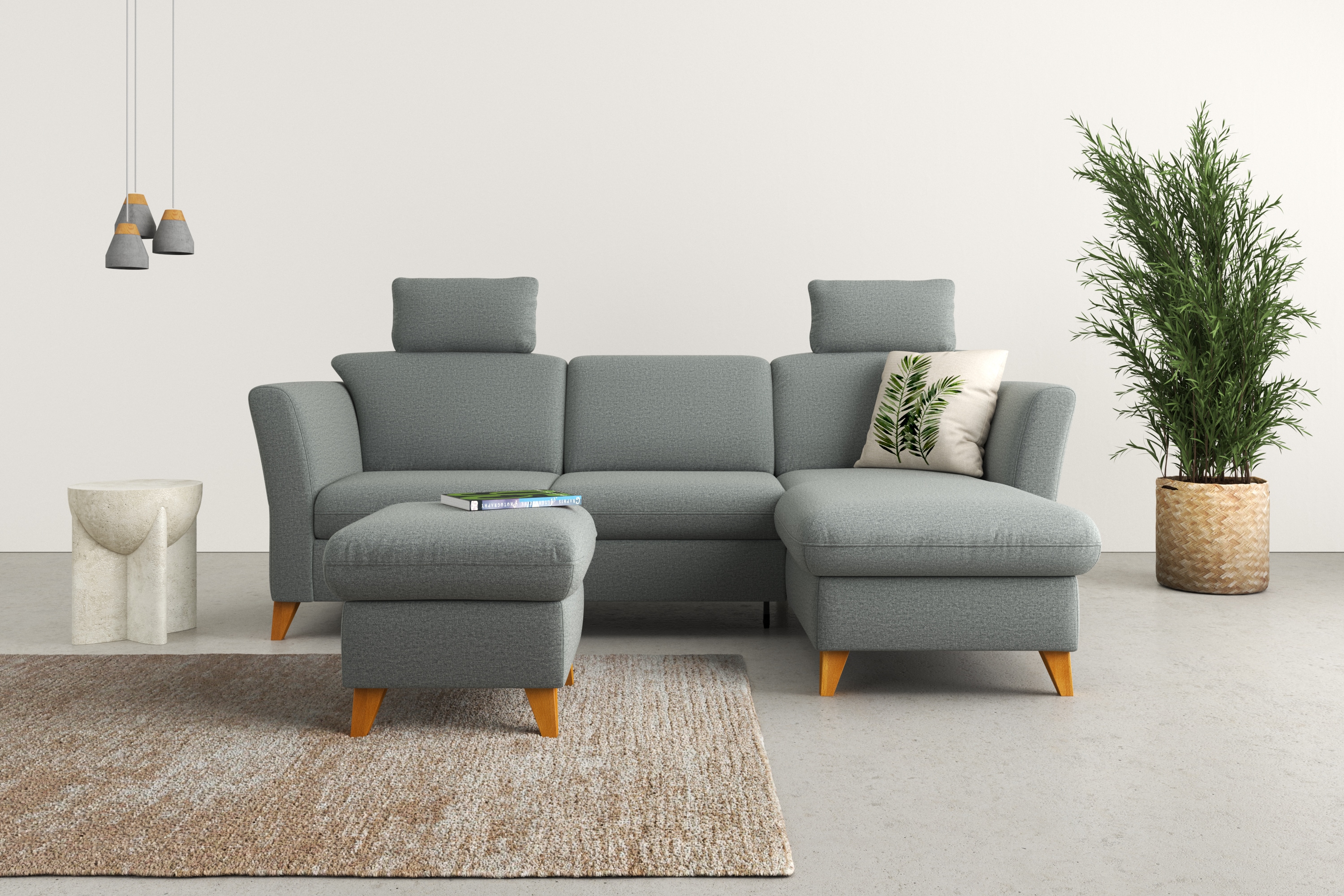 Home affaire Ecksofa "Trelleborg L-Form" Federkern-Polsterung, wahlweise mit Schlaffunktion und Bettkasten