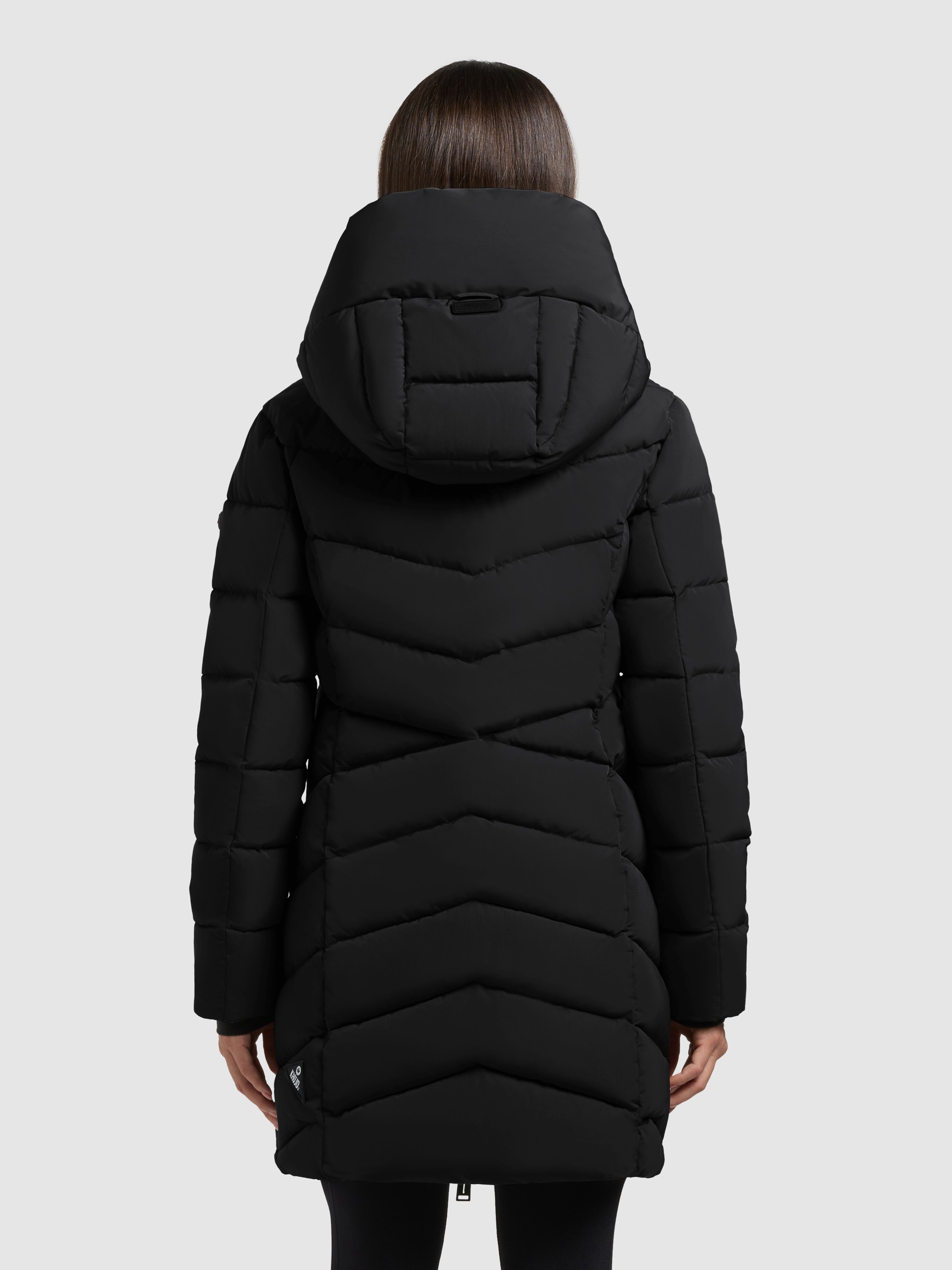 Steppmantel KHUJO "DIER 2IN1 (EINSATZ HERAUSNEHMBAR)", Damen, Gr. XL, schwarz, 100% Polyester, unifarben, eingesetzt elastischer Bund mit Windstopper, Mäntel Steppmantel 3