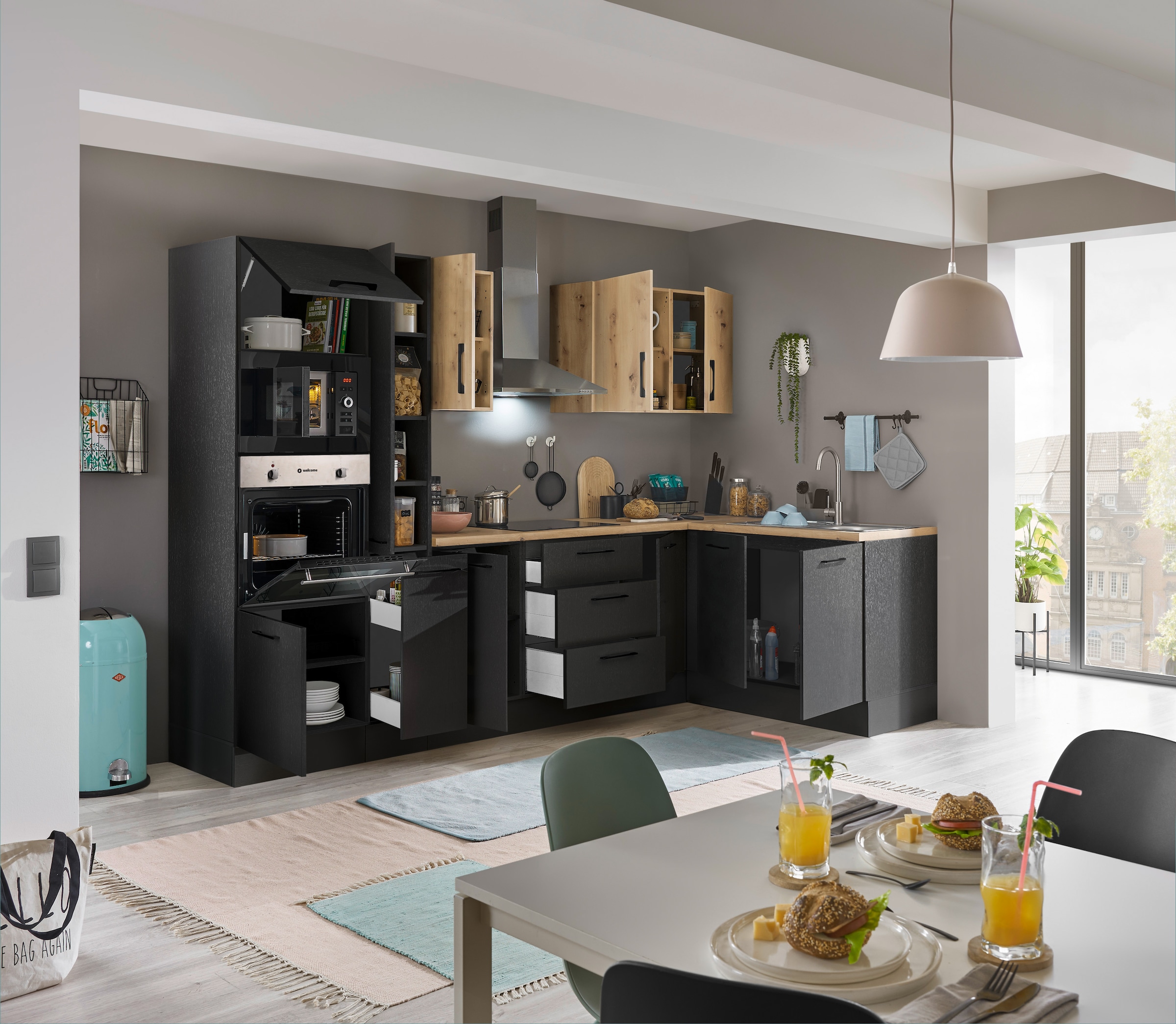 BASIC by Balculina Winkelküche »Turin«, Stellbreite 300x175 cm, wahlweise mit E-Geräten