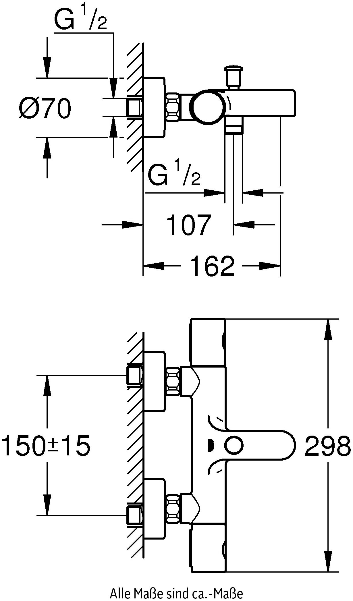 Grohe Wannenarmatur »Precision Get«, mit Wassersparfunktion