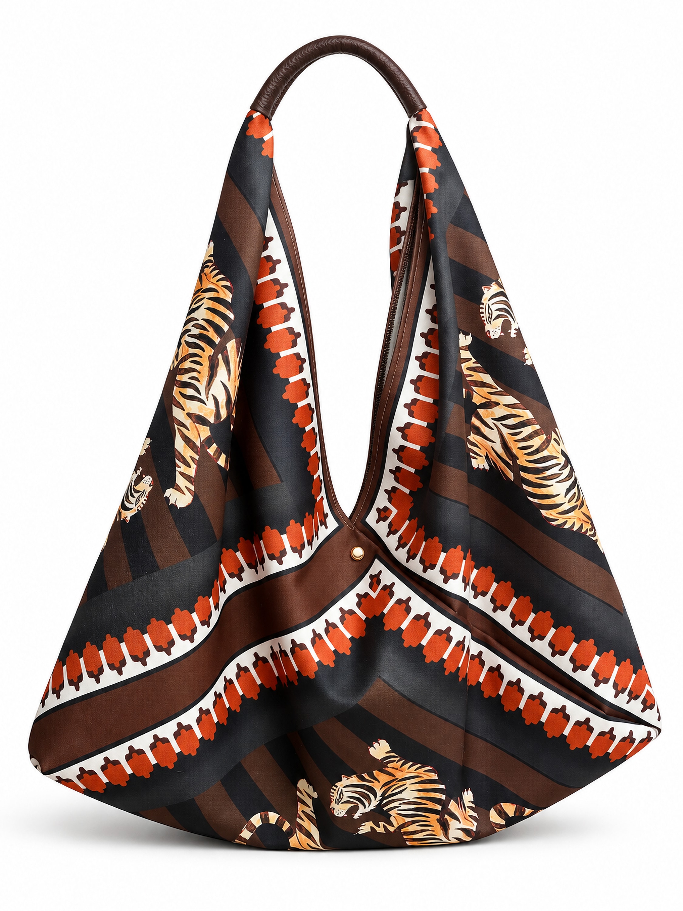 COLLEZIONE ALESSANDRO Schultertasche "Sacca Tigri" aus italienischem Stoff, Made in Italy