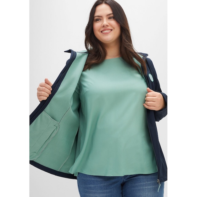 Sheego Softshelljacke »Große Größen«, mit Kapuze, mit Fleece-Innenseite,  winddichte Qualität online bestellen | BAUR