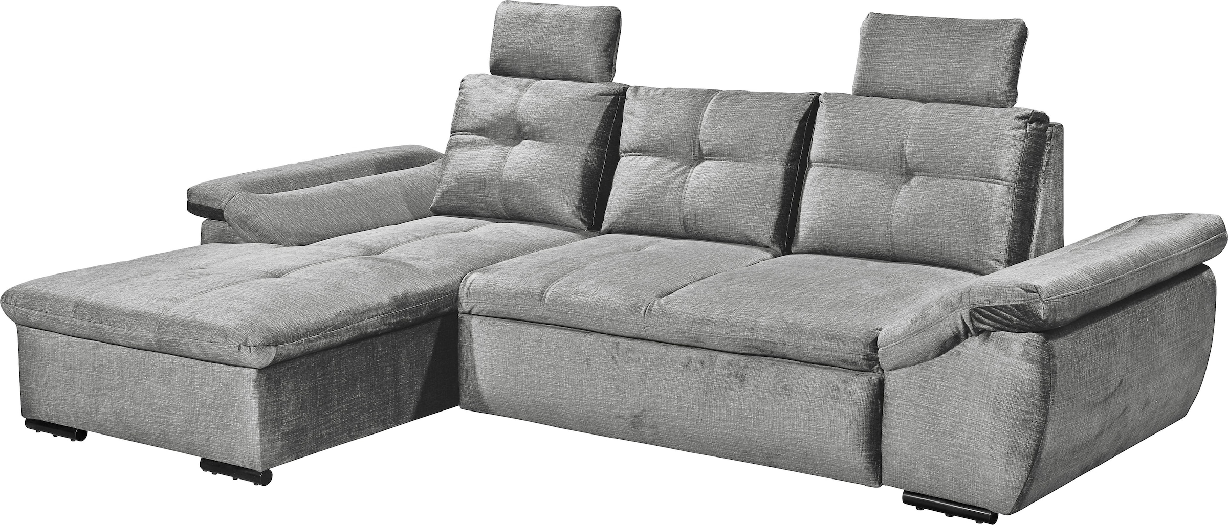 ED EXCITING DESIGN Ecksofa »Alija L-Form«, mit Bettfunktion, Armteilverstellung & Kopfstützen