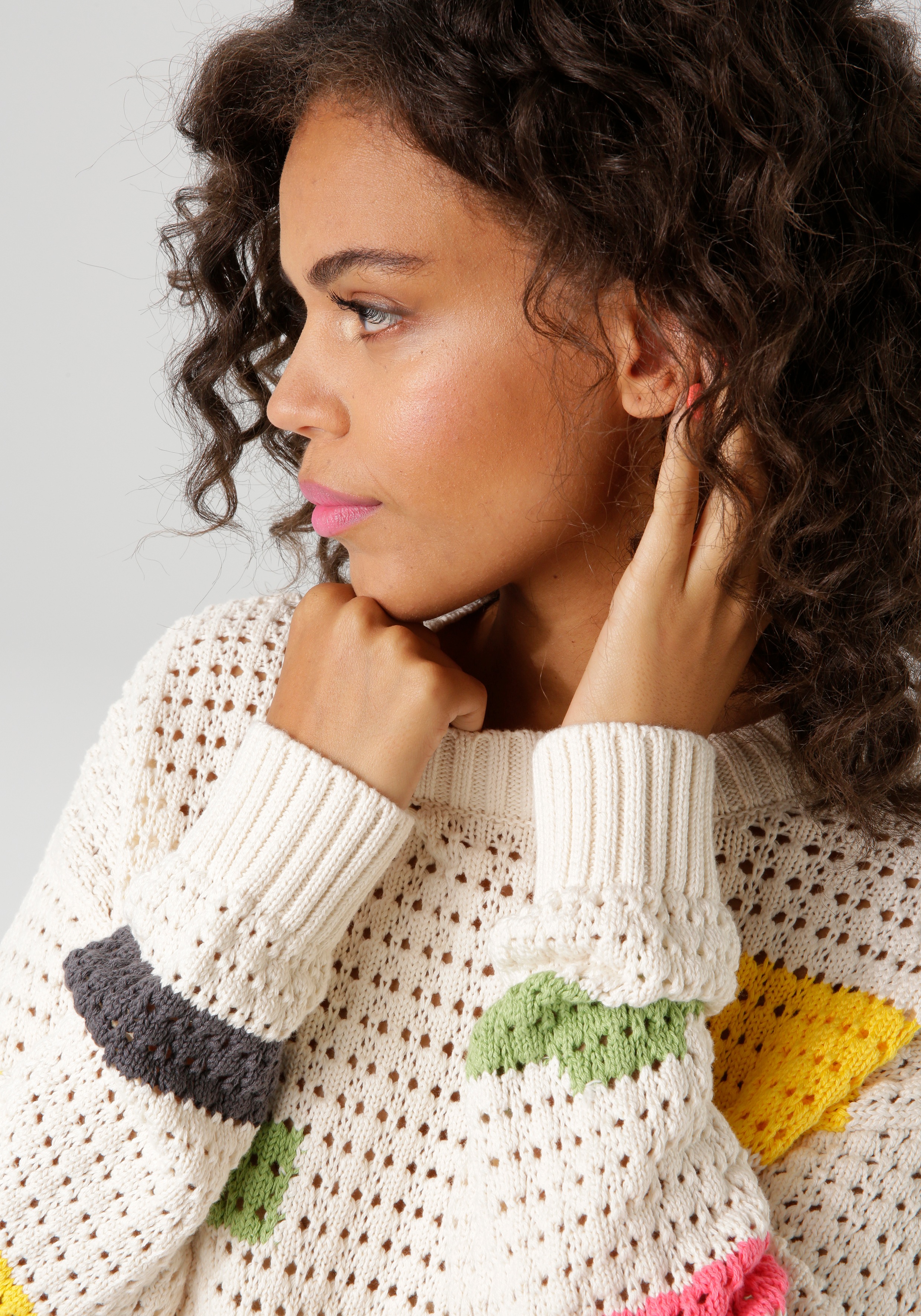 Thumbnail - Aniston CASUAL Strickpullover mit eingestrickten Farb-Highlight