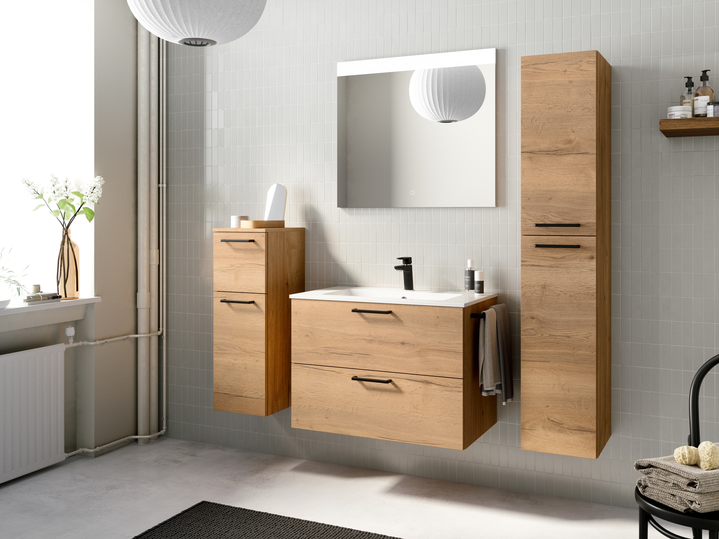 nobilia Badmöbel-Set "Tolvina" vormontiert, mit Soft-Close, 4 Stk. tlg. günstig online kaufen