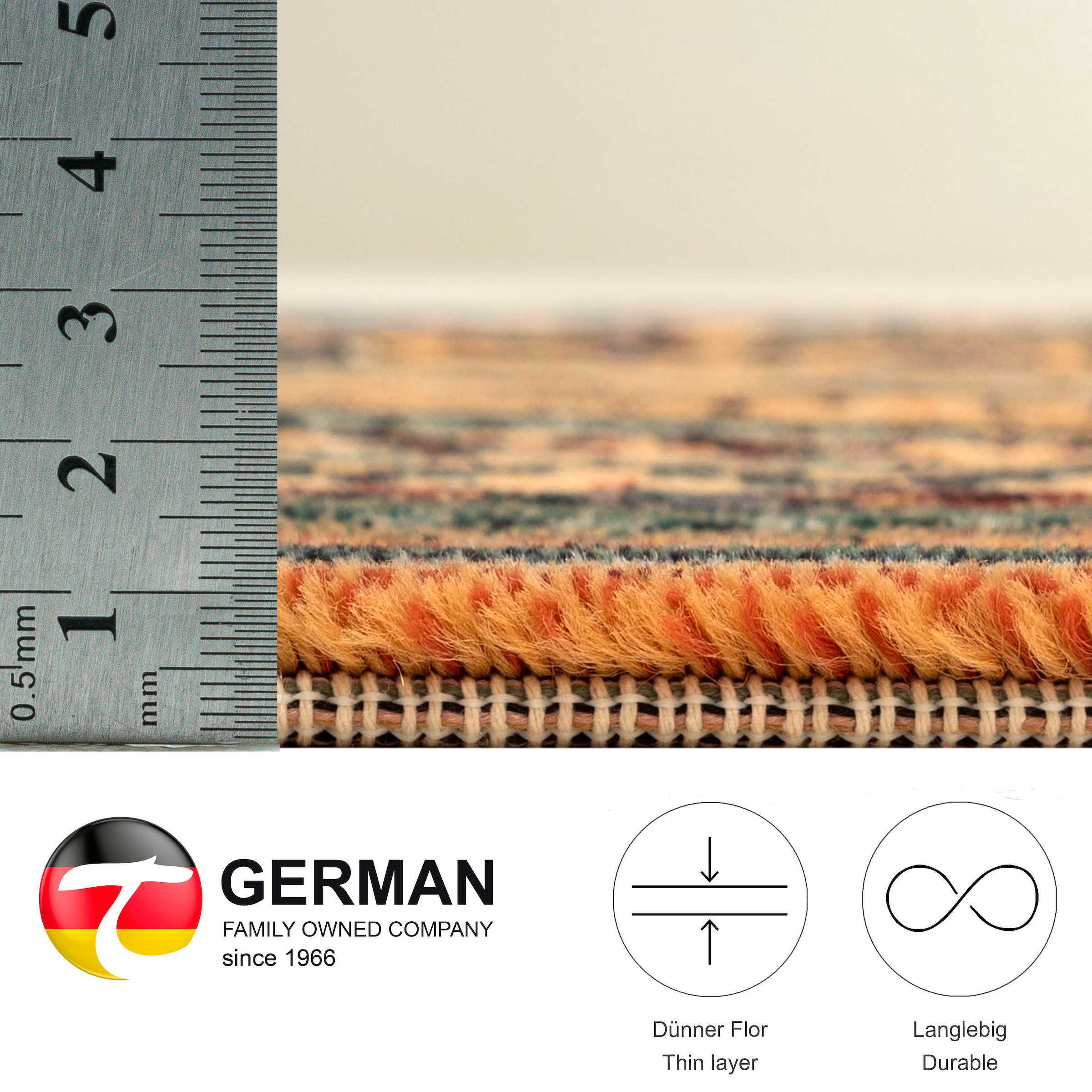 THEKO Läufer »Gabiro 416«, rechteckig, 10 mm Höhe, Teppich-Läufer, Kurzflor, Orient Optik, ideal im Flur & Schlafzimmer