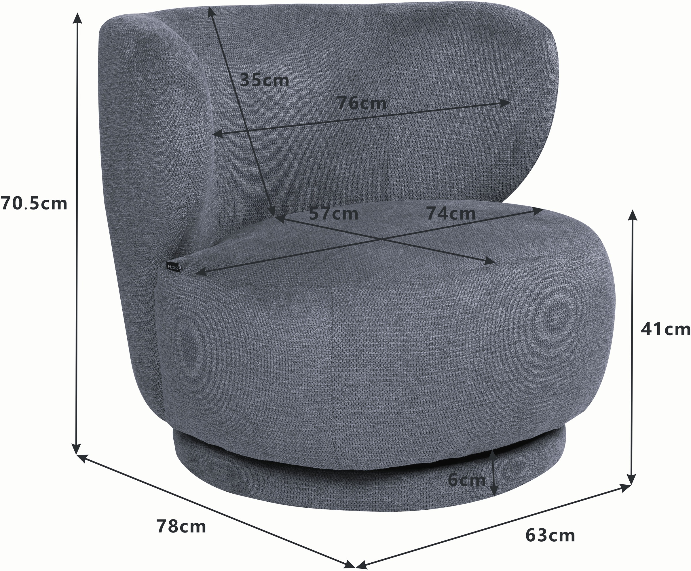 OTTO home Drehsessel »ANNELIN, Loungesessel, Clubsessel« 360° drehbar, Struktur-Bezug