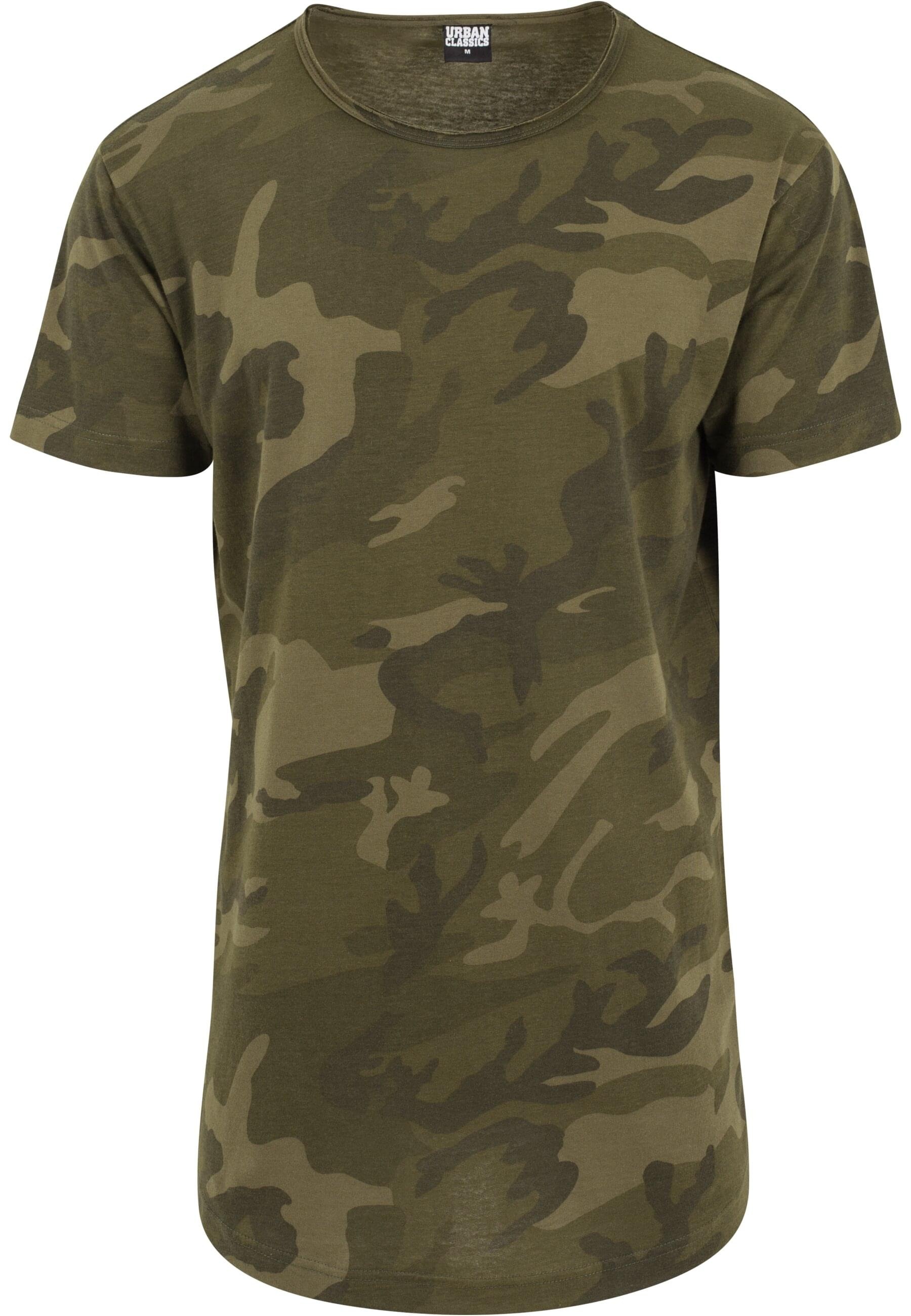 URBAN CLASSICS Kurzarmshirt "Urban Classics Herren Camo Shaped Long Tee"