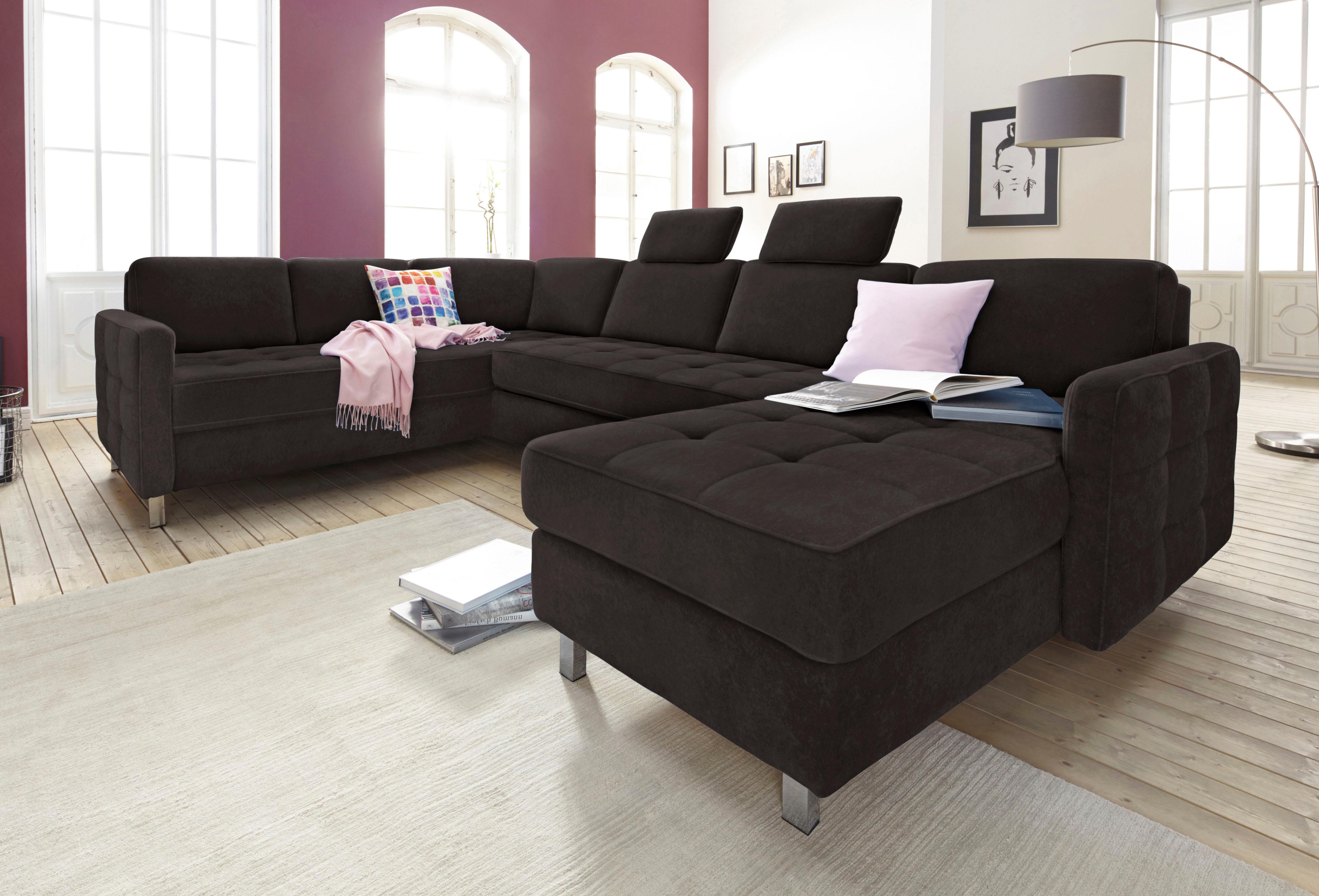 sit&more Wohnlandschaft "Pablo U-Form, B: 292cm, inkl. 2 Kopfstützen" wahlweise mit Schlaffunktion und Bettkasten