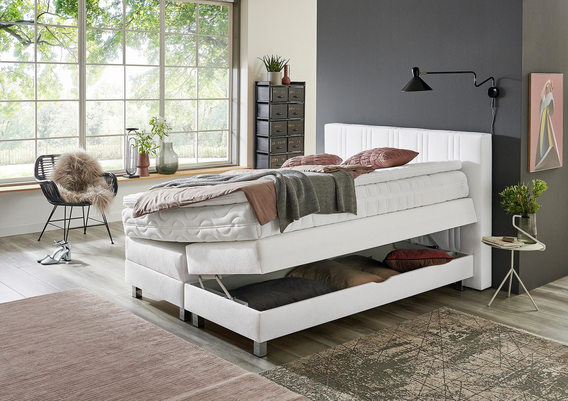 Westfalia Schlafkomfort Boxspringbett, wahlweise mit Bettkasten und Topper