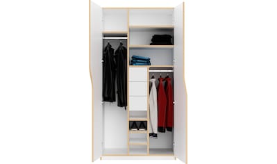 Müller SMALL LIVING Kleiderschrank »PLANE Ausstattung Nr. 4«, inklusive 3  innenliegenden Schubladen, Kleiderstange und 12 Fächern | BAUR