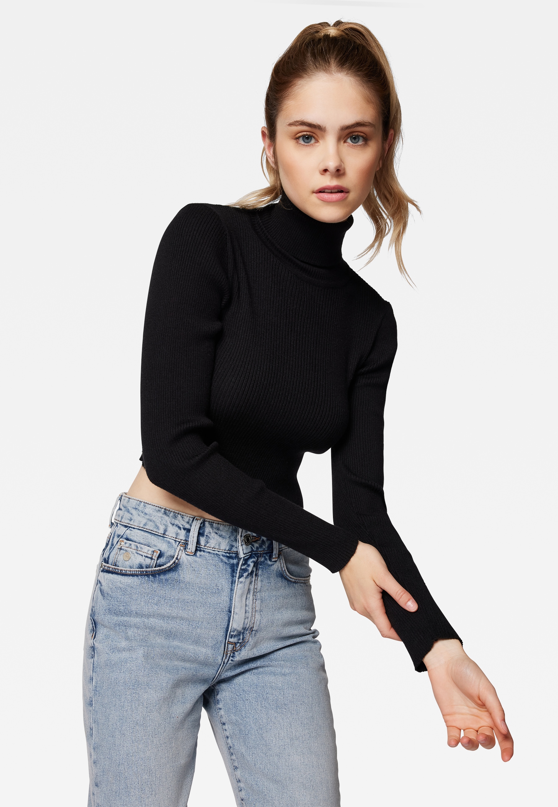 Mavi Stehkragenpullover »HIGH NECK SWEATER«, Verkürztes High Neck Sweater