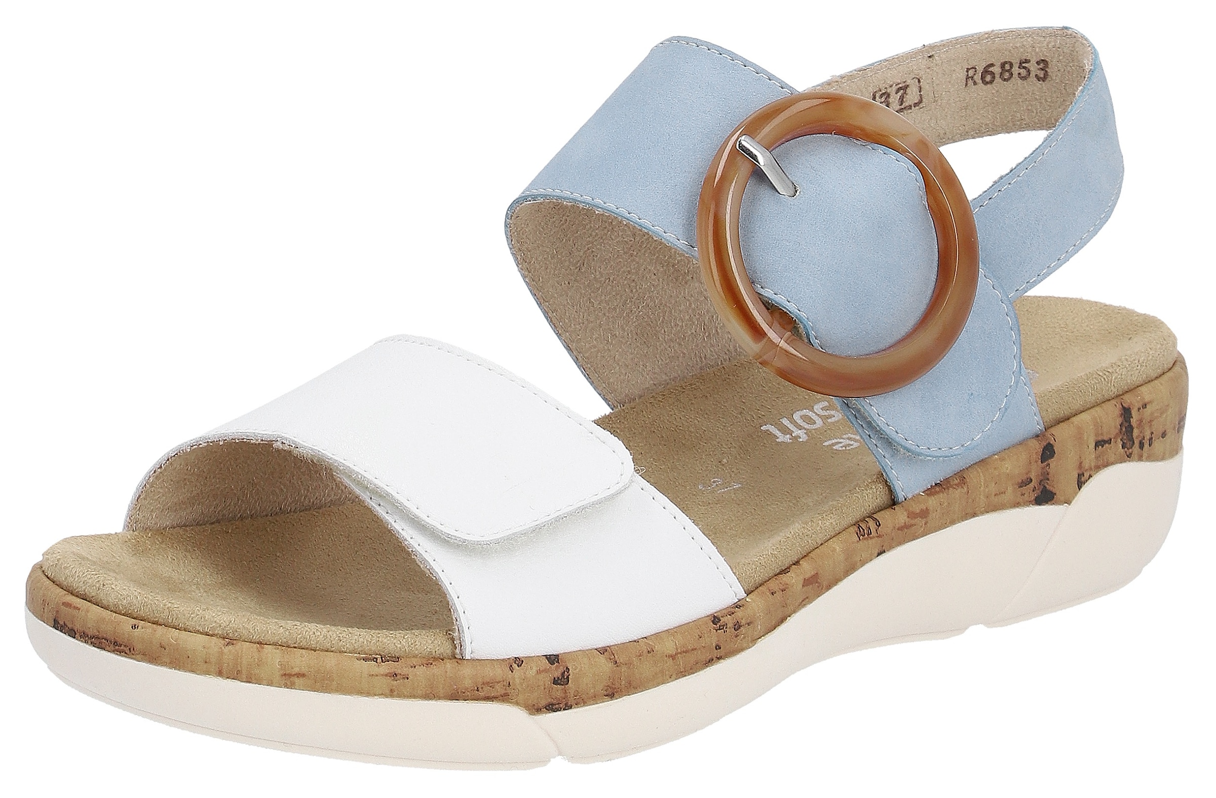 Sandale, Sommerschuh, Sandalette, Keilabsatz, mit praktischem Klettverschluss