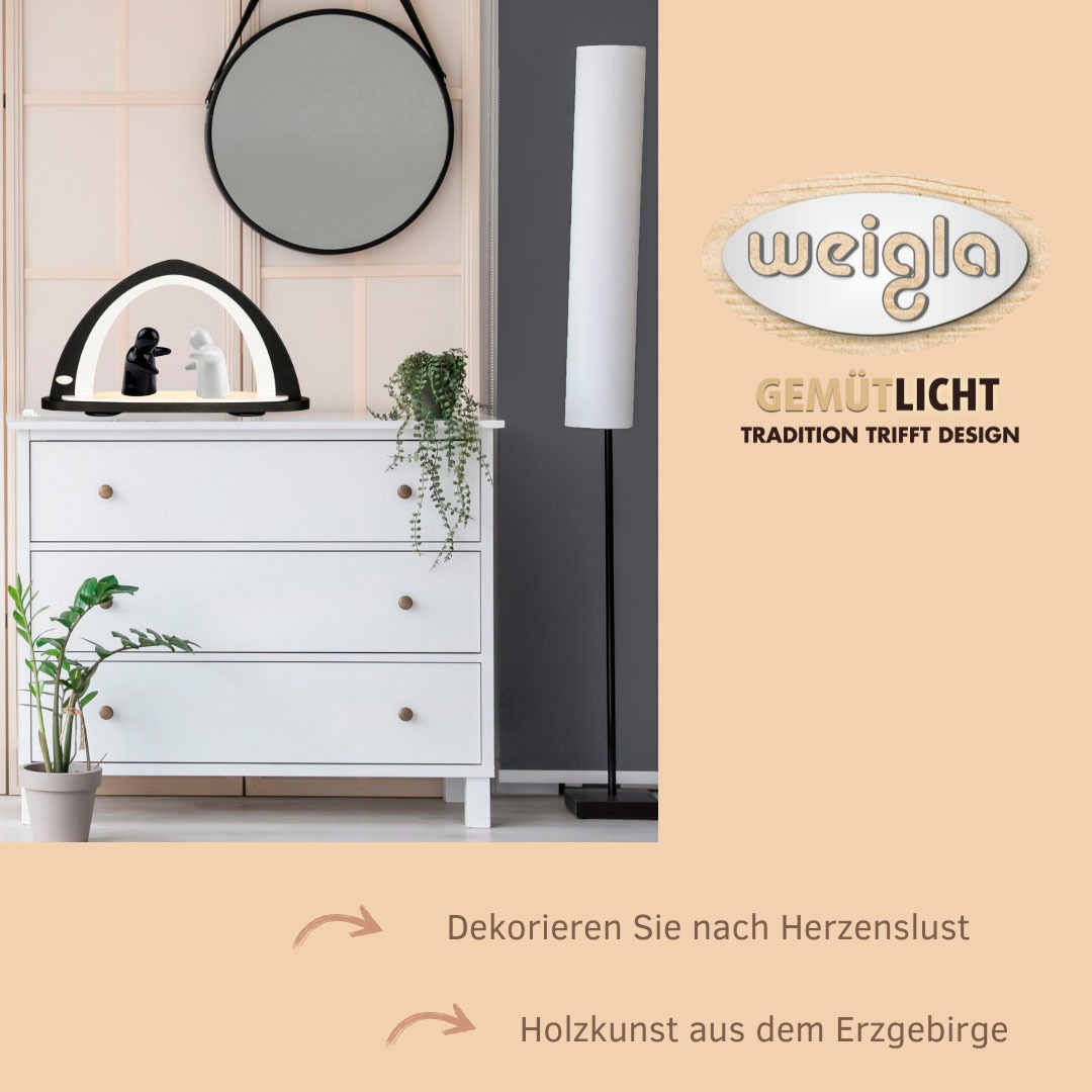 Weigla LED Schwibbogen »SCHWARZ-WEIẞ, Lichterbogen zum Dekorieren, Leerbogen aus Holz«, Erzgebirge garantiert, Deko für Weihnachten und das ganze Jahr