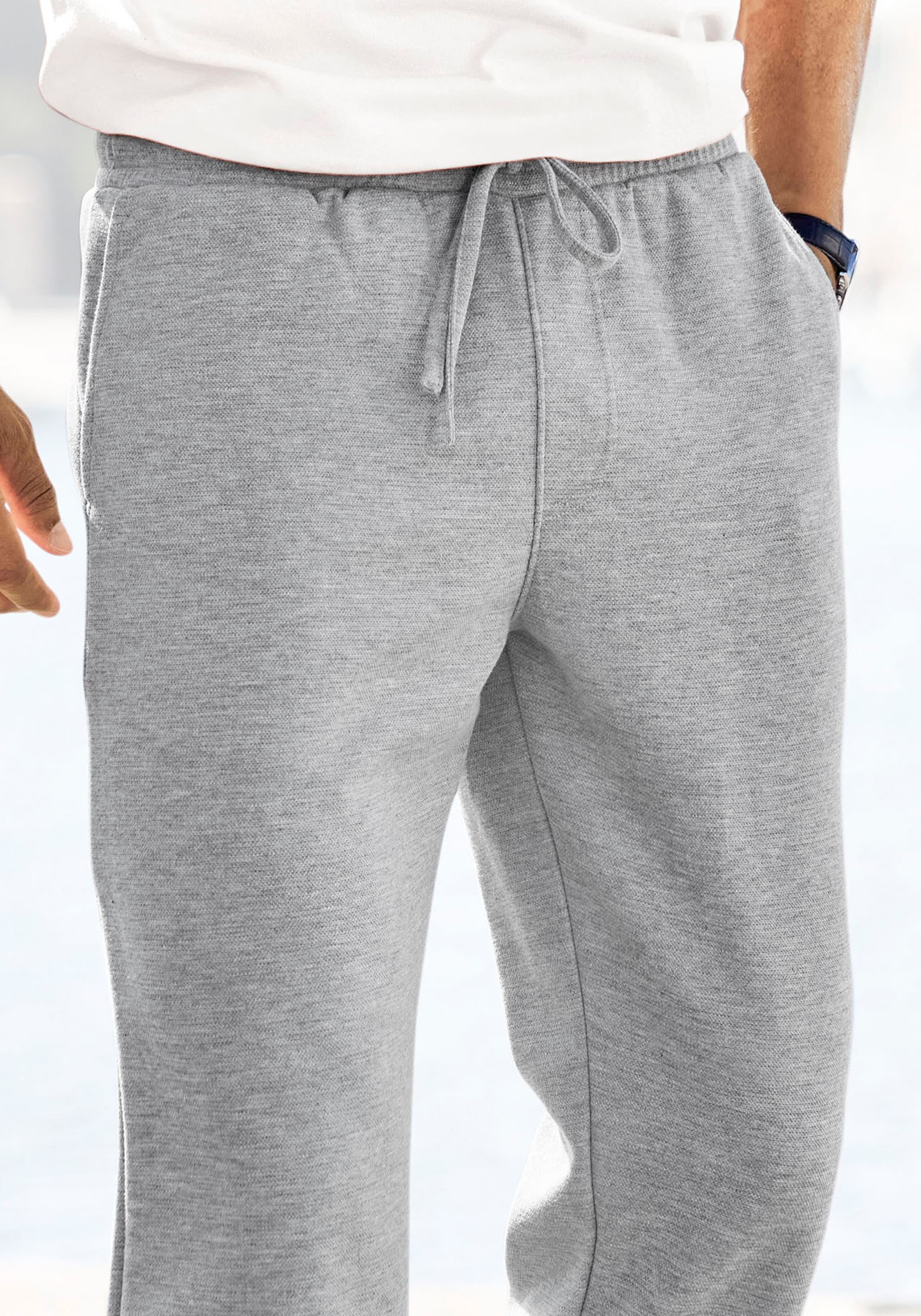 John Devin Jogger Pants »Jogg Pants«, Umschlag am Beinabschluss, aus elastischer Piqué-Qualität