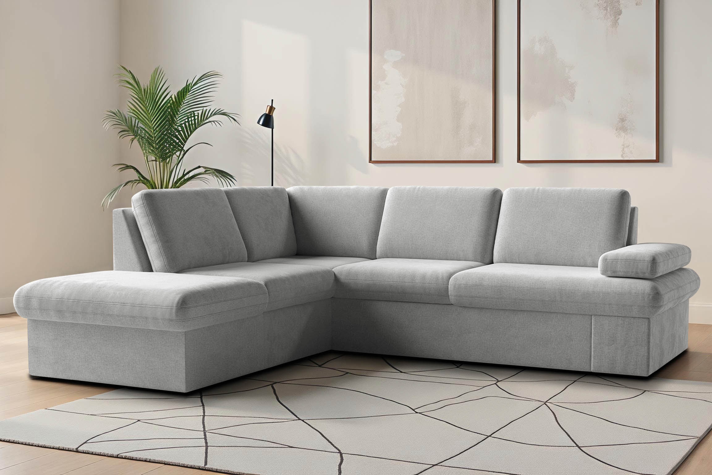 sit&more Ecksofa "Moreno L-Form, B: 238 cm" mit Armteilverstellung, optional Schlaffunktion