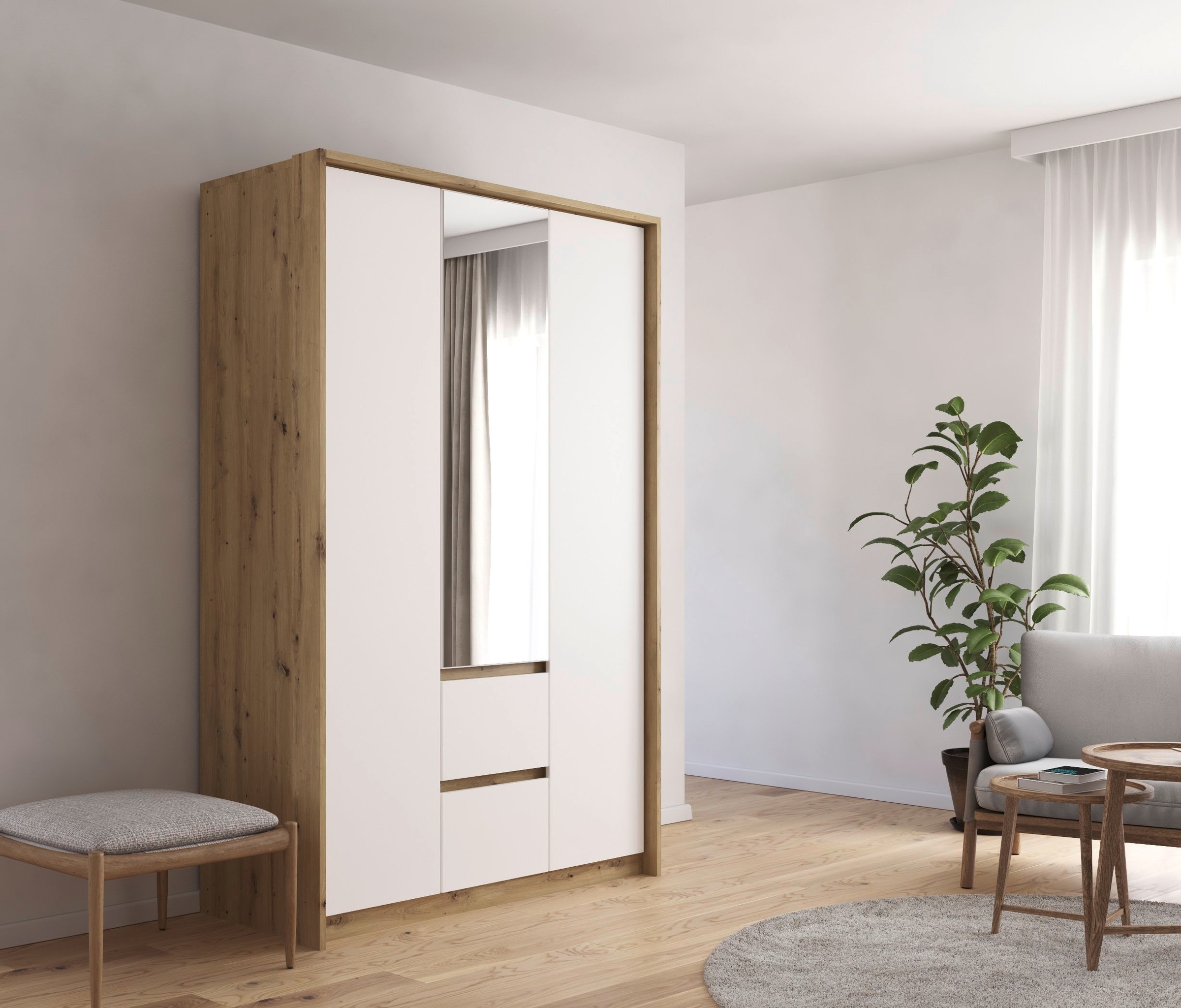 rauch Drehtürenschrank "Mainz mit Spiegel und Passepartout" optional mit Be günstig online kaufen