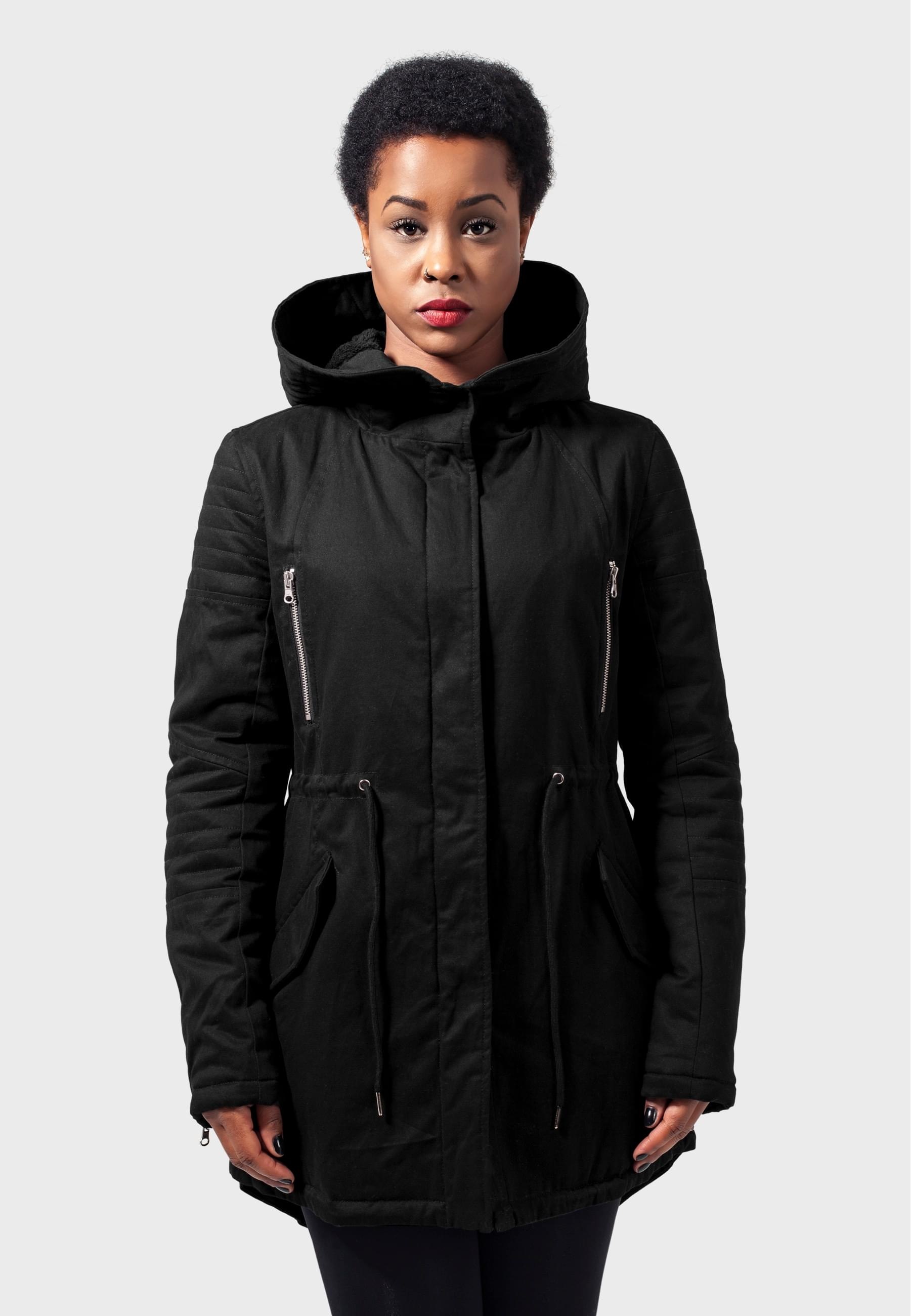 URBAN CLASSICS Parka »Urban Classics Damen Ladies Sherpa Lined Cotton Parka« 1 Stk. tlg. mit Kapuze