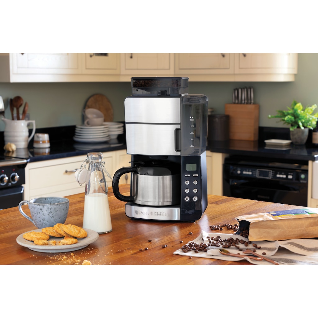 RUSSELL HOBBS Kaffeemaschine mit Mahlwerk »Grind & Brew 25620-56«, 1,25 l Kaffeekanne, Papierfilter, 1x4