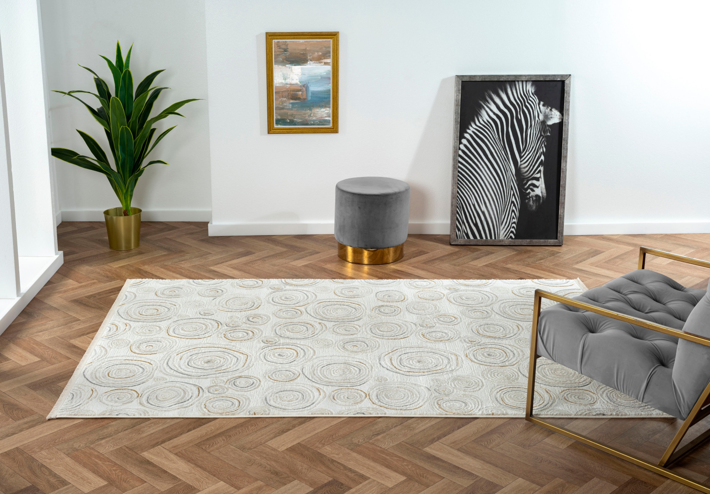 Myflair Möbel & Accessoires Teppich »My Style Lagerräumung«, rechteckig, 10 mm Höhe, Kurzflor, Scandi-Design, besonders weich durch Microfaser, mit Fransen