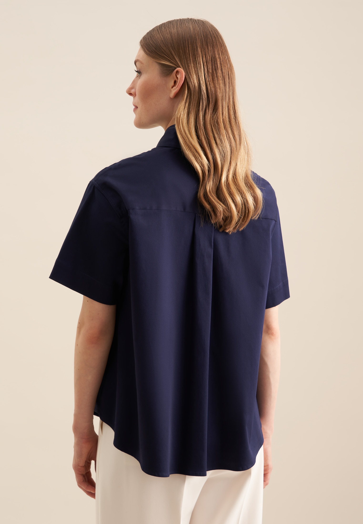 seidensticker Hemdbluse »Schwarze Rose«, Kurzarm Kragen Uni