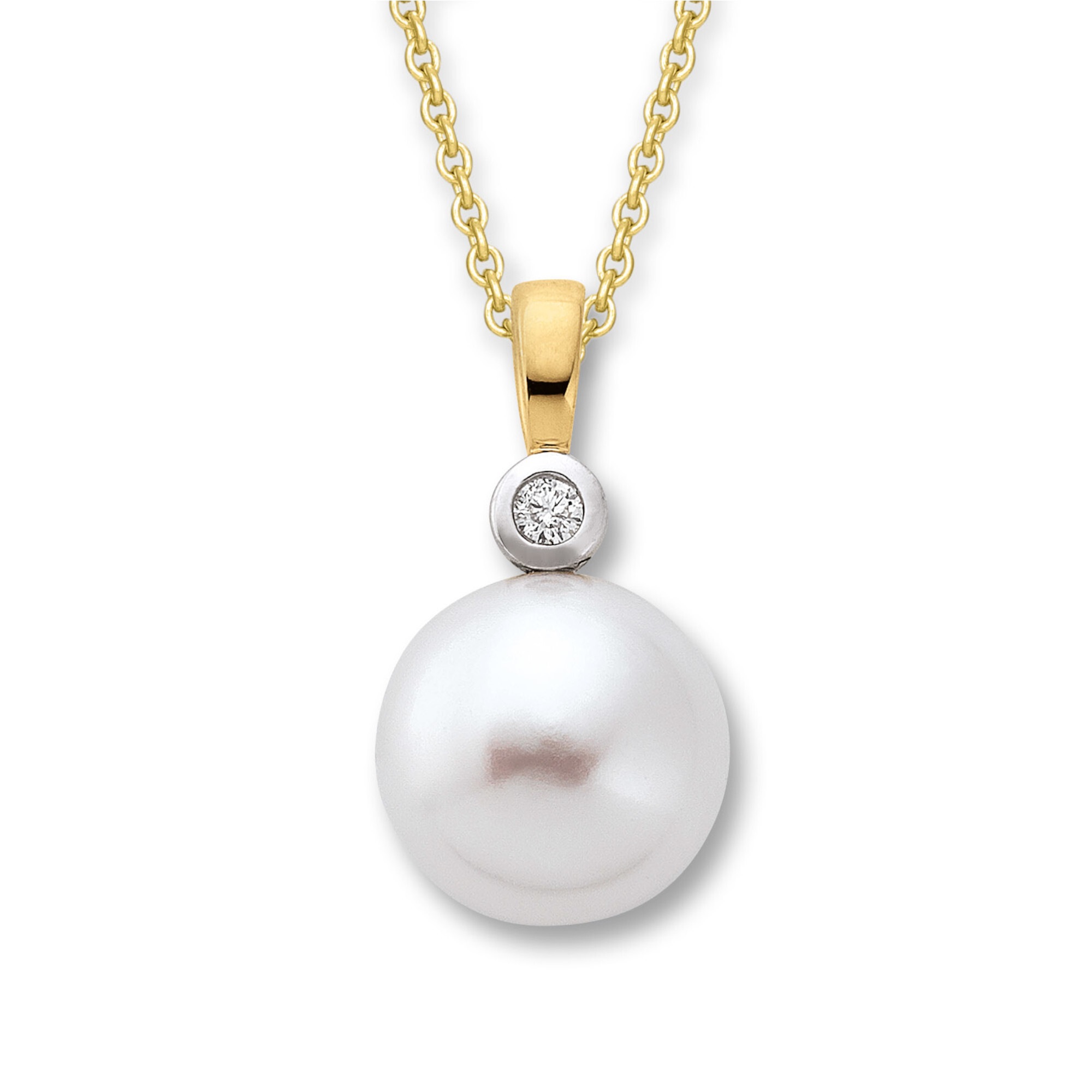 ONE ELEMENT Kettenanhänger »0.02 ct Diamant Brillant Anhänger aus 585 Gelbgold«, Damen Gold Schmuck