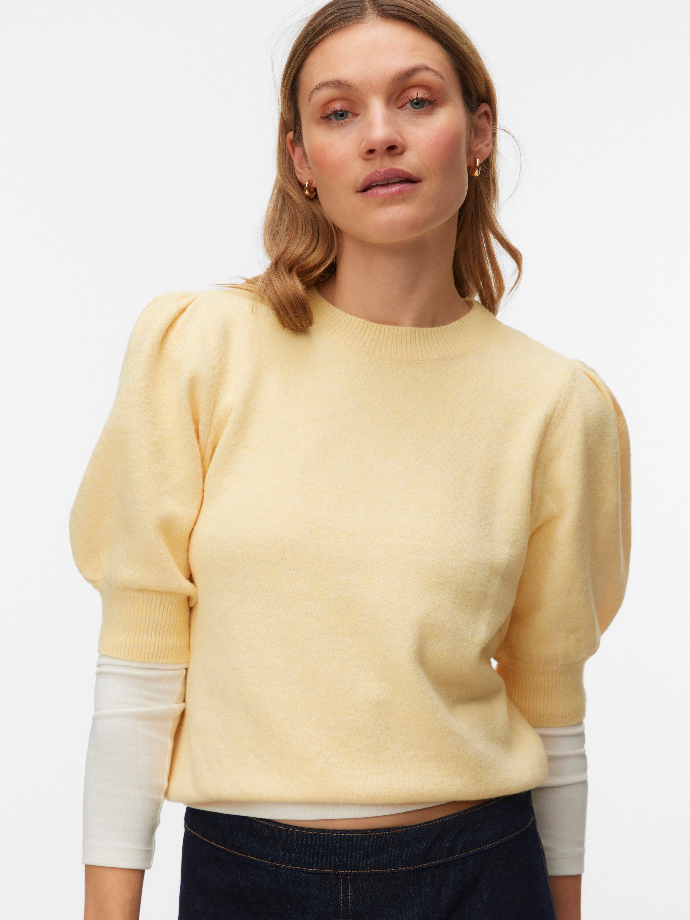 Vero Moda Rundhalspullover "VMDOFFY 2/4 O-NECK PULLOVER GA NOOS" mit kurzen günstig online kaufen