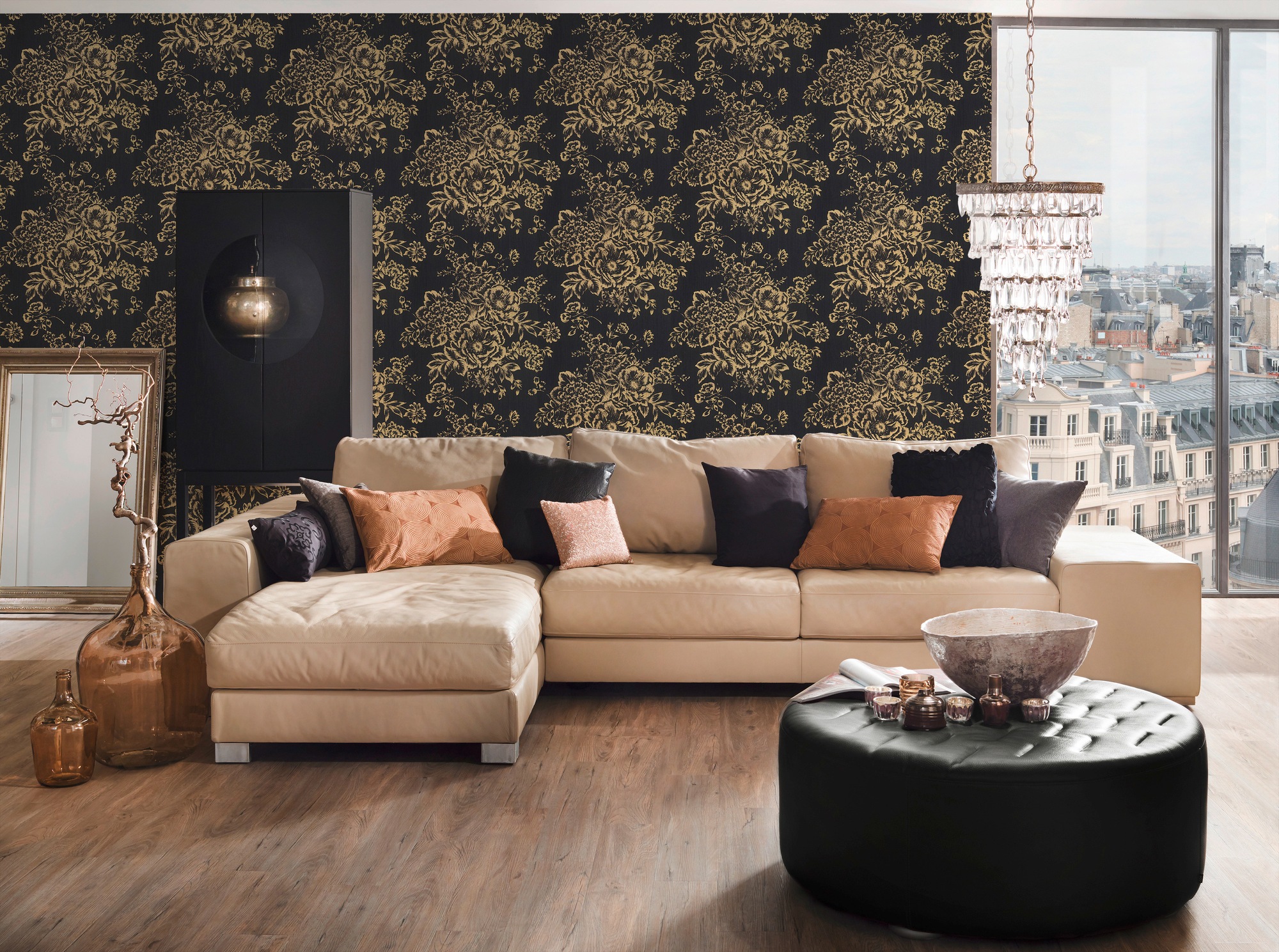 Architects Paper Textiltapete »Metallic Silk«, floral-matt-glänzend, Barocktapete Tapete Blumen