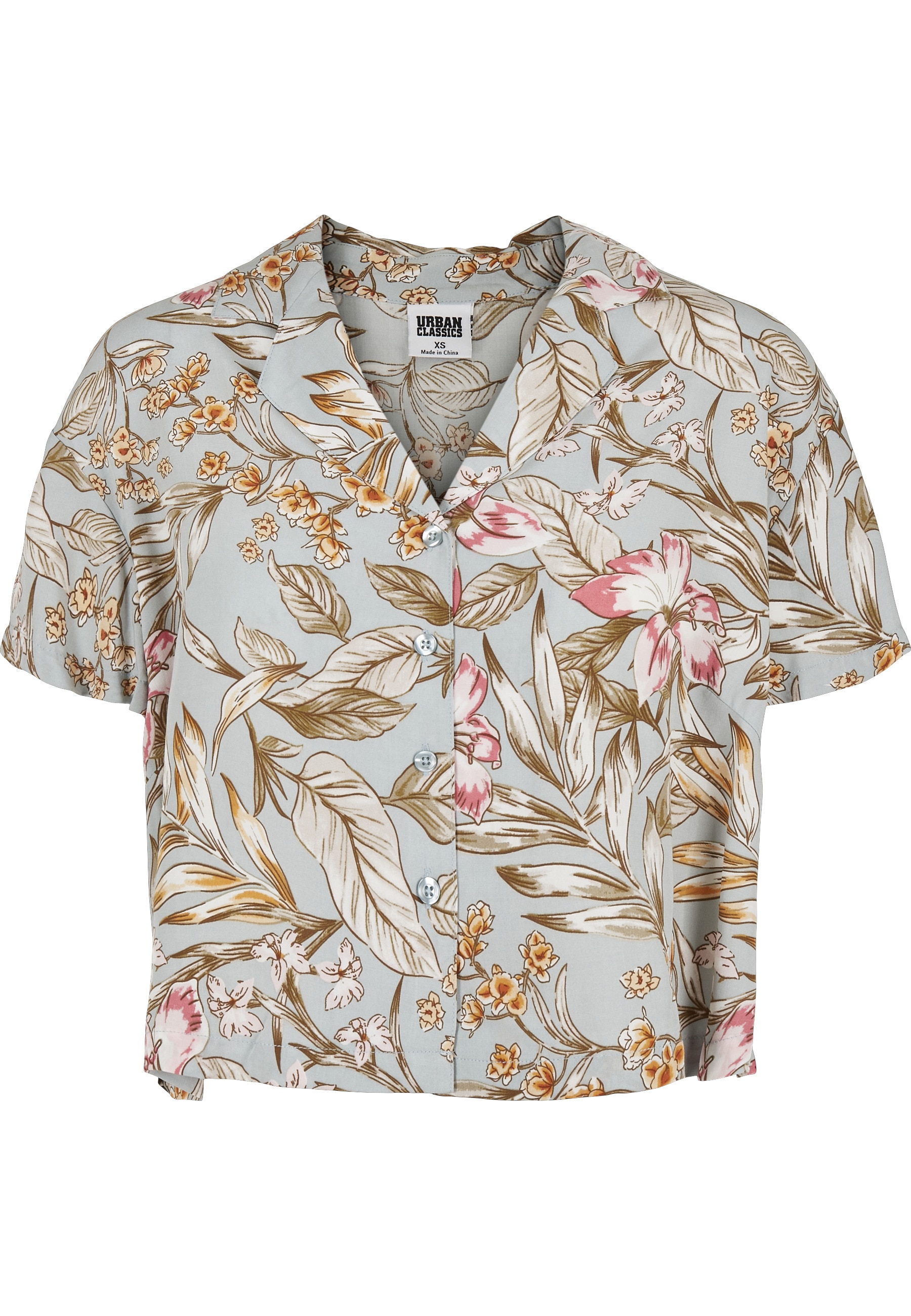 URBAN CLASSICS Kurzarmshirt "Urban Classics Damen Ladies Resort Shirt" 1 Stk.