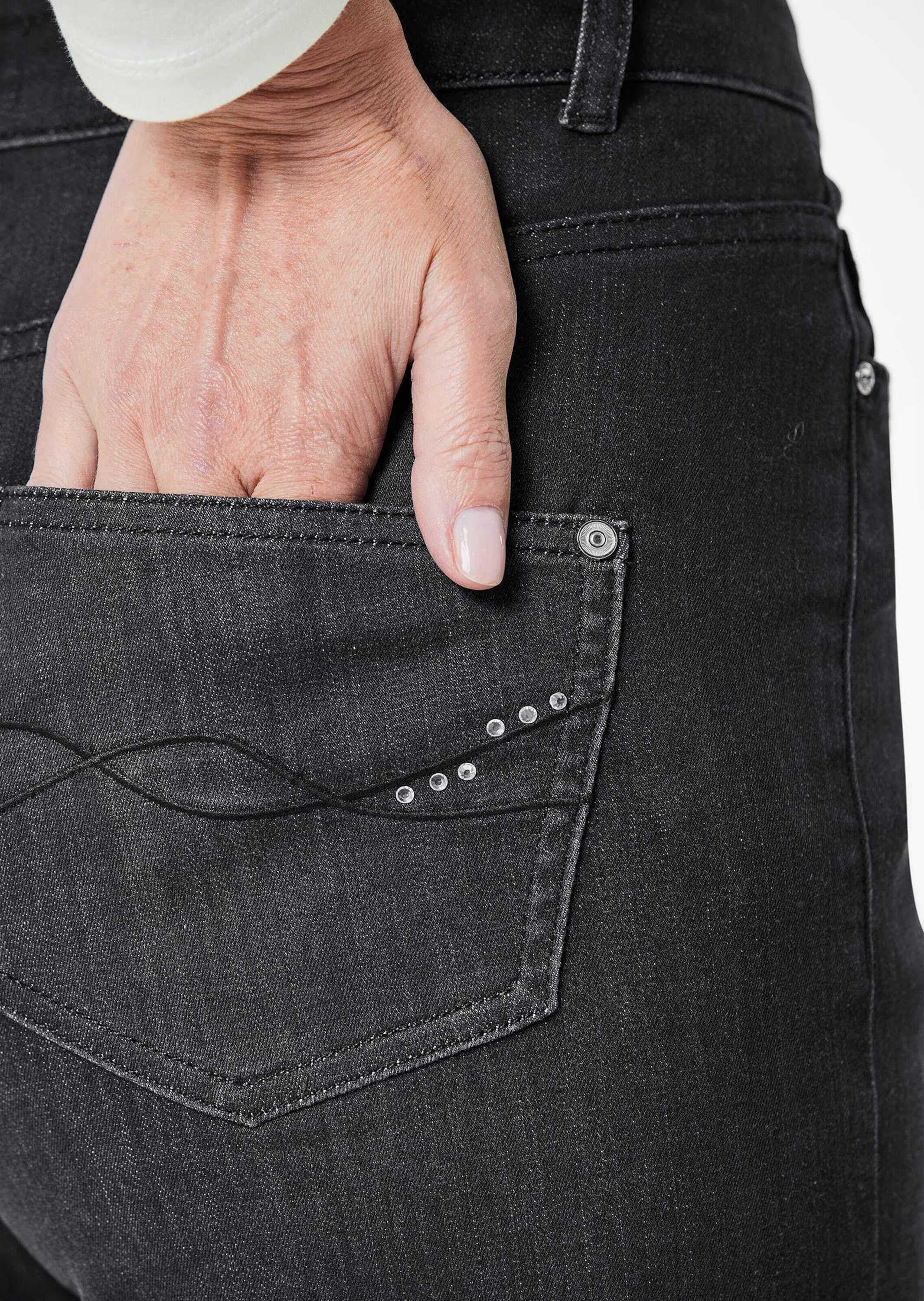 GOLDNER Stretch-Jeans »Kurzgröße Denim Jeans mit weitem Bein«