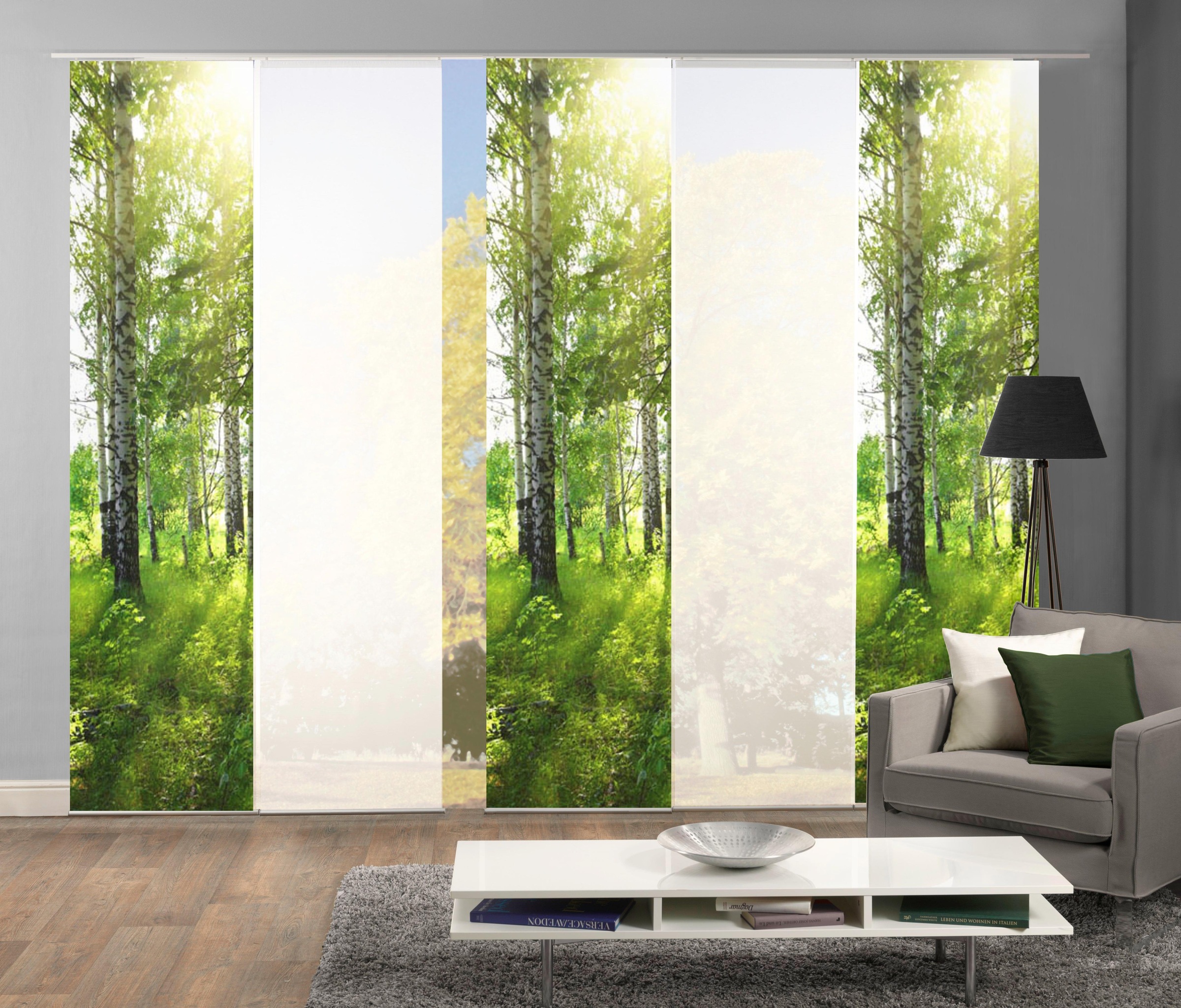 HOME WOHNIDEEN Schiebegardine "GALWAY" Klettband 5 Stk. tlg. HxB: 245x60, i günstig online kaufen