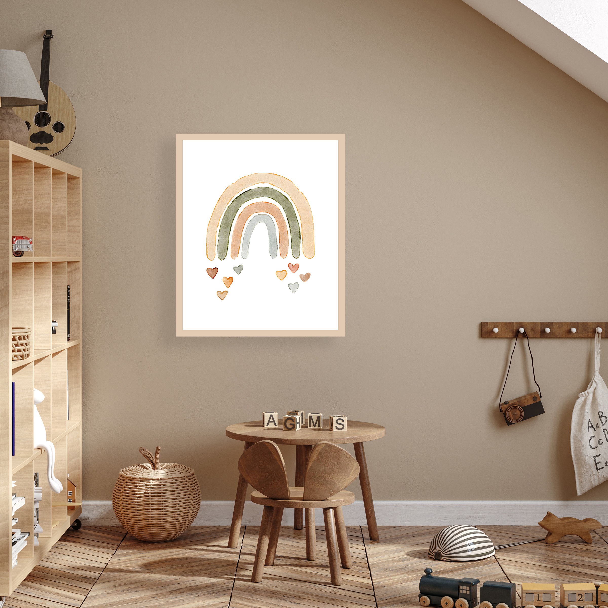 Lüttenhütt Bild mit Rahmen "oder Poster, Bunter Regenbogen mit Herzen", Fan günstig online kaufen