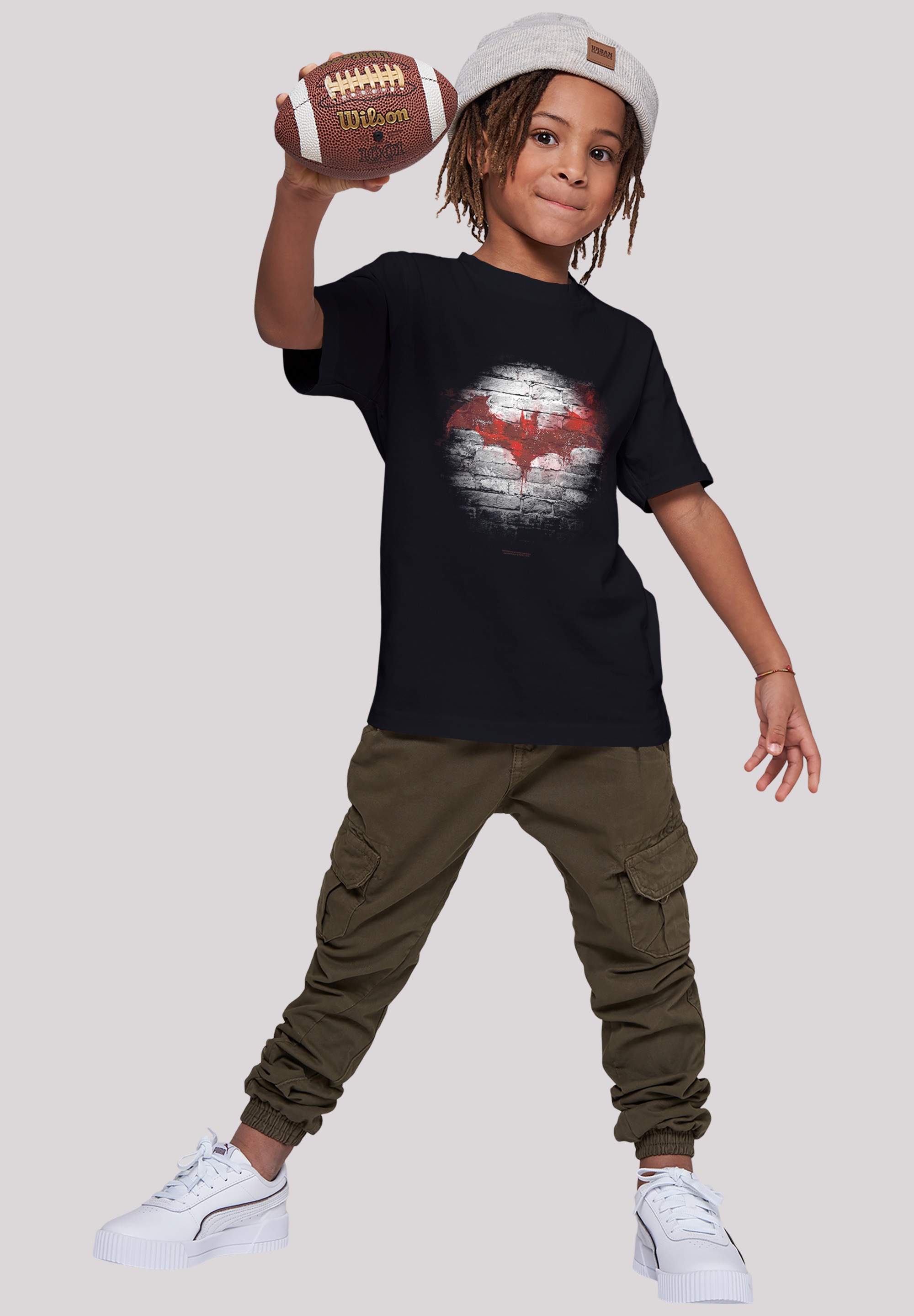 F4NT4STIC Kurzarmshirt »F4NT4STIC Kinder Batman Logo Wall with Kids Basic Tee«, (1 tlg.)