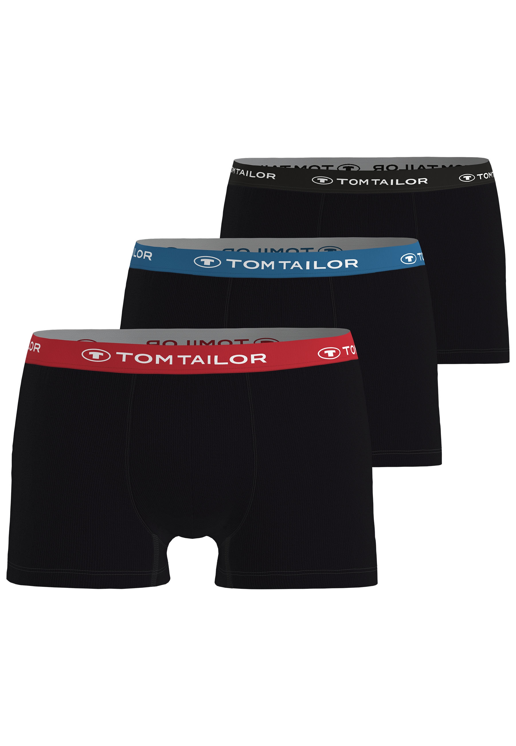 TOM TAILOR Boxershorts "Buffer" 3er Pack, weich, bequem, basic, eng, Logobu günstig online kaufen
