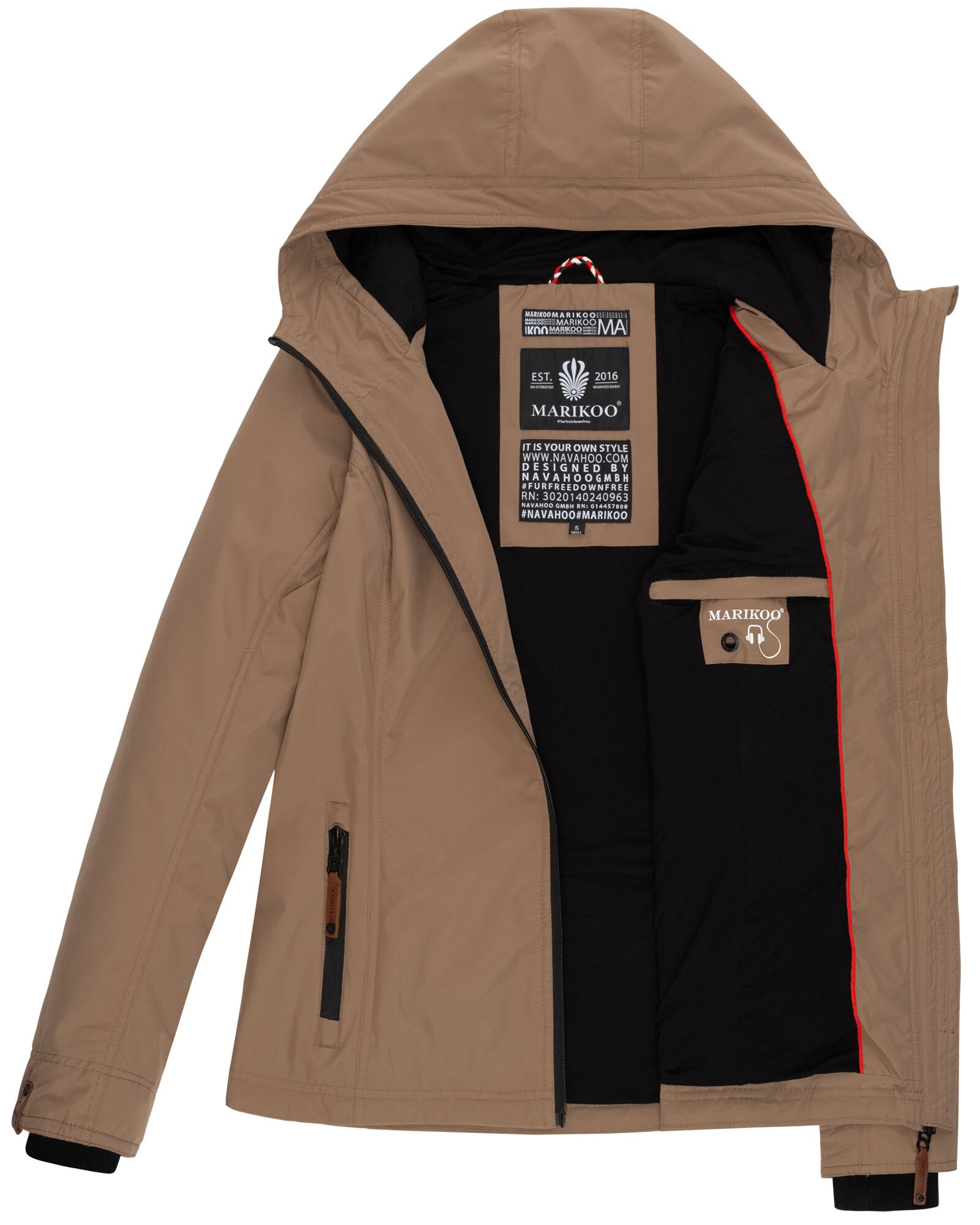 Marikoo Outdoorjacke »Brombeere«, sportliche Übergangsjacke mit Kapuze