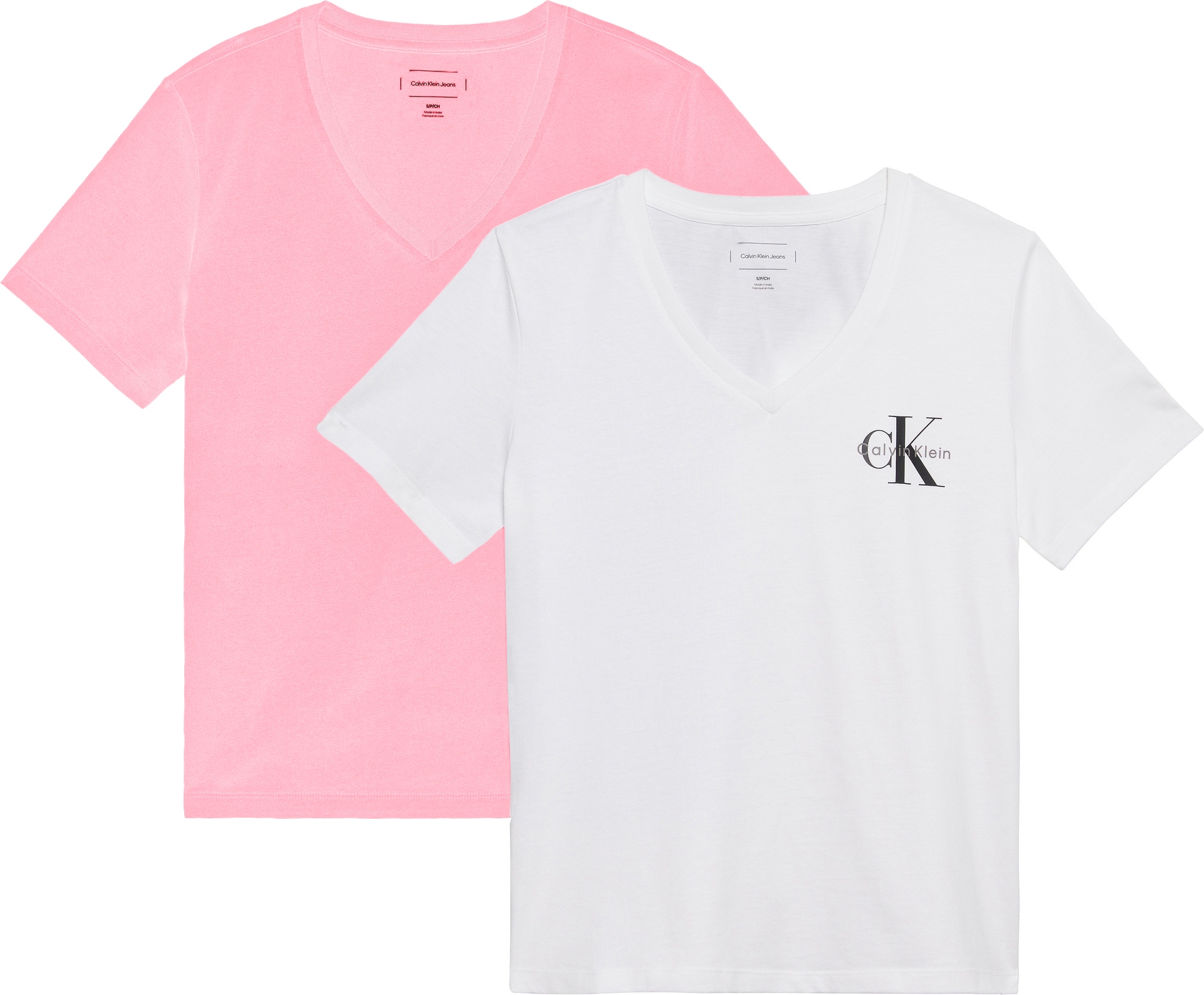 Calvin Klein Jeans T-Shirt "A- Logo VN 2 pack Tee" Packung, 2er-Pack, Mit V günstig online kaufen