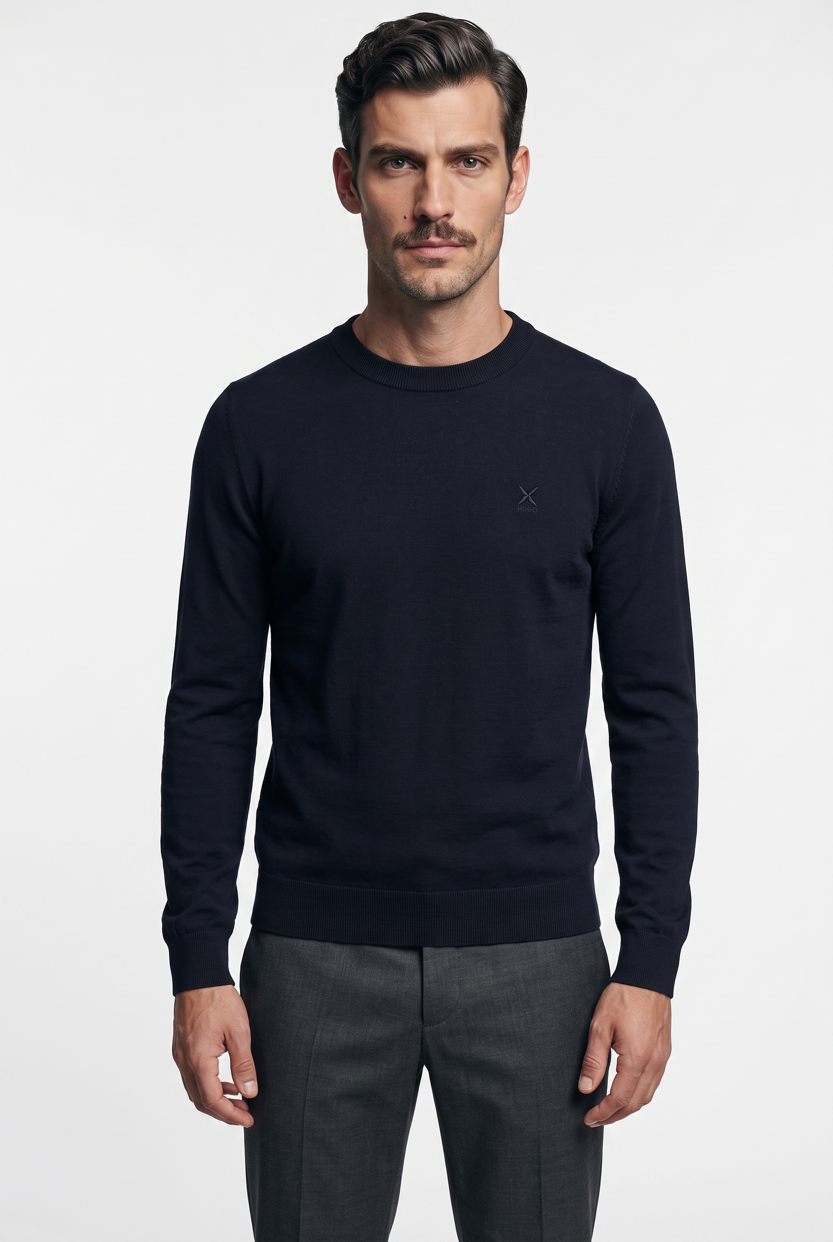 HUGO Strickpullover »San Celio« Rundhalsausschnitt, Regular Fit, Baumwollmix
