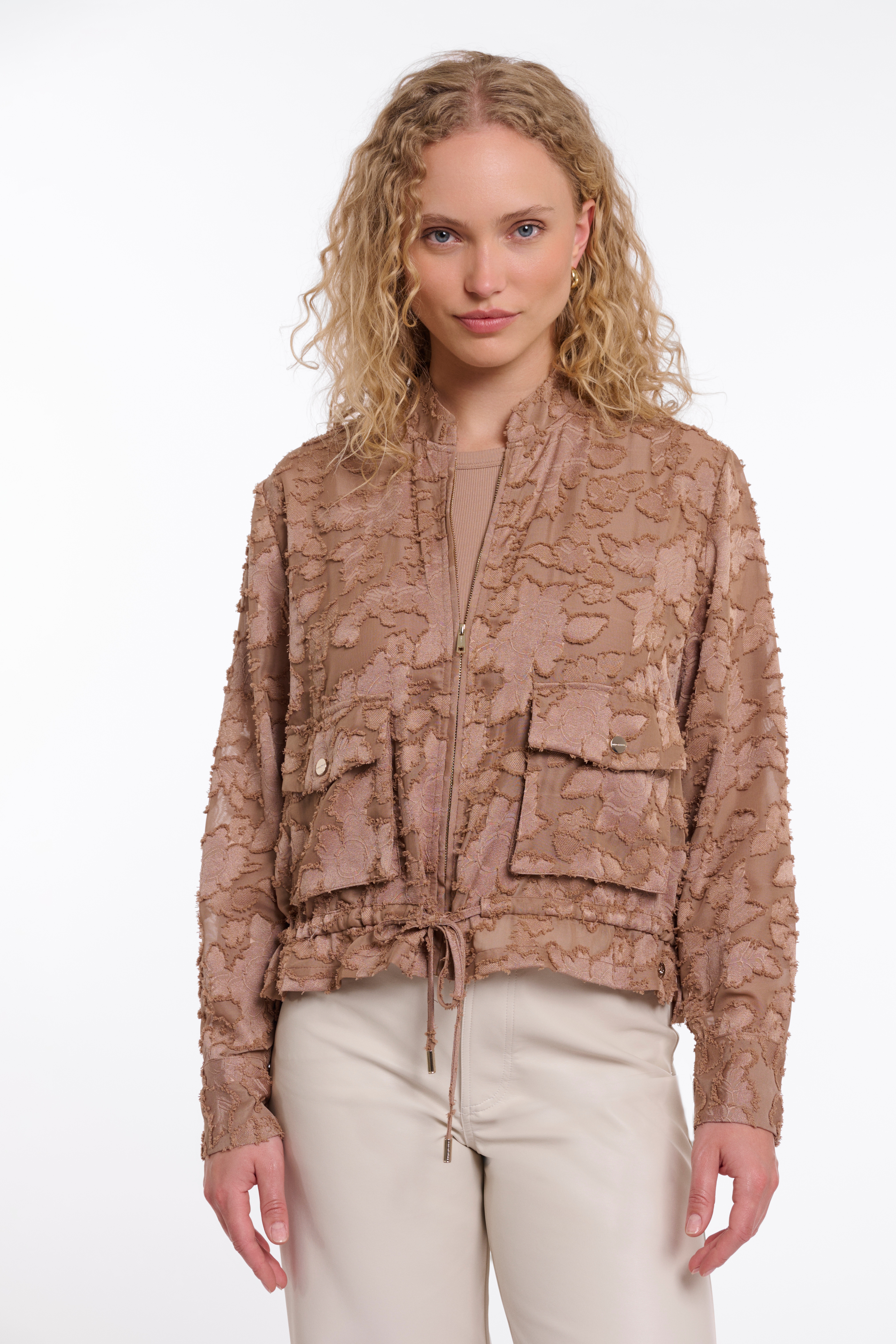 Rino & Pelle Sommerjacke "PRIORI" ohne Kapuze mit Häkeldetails und Reißverschluss