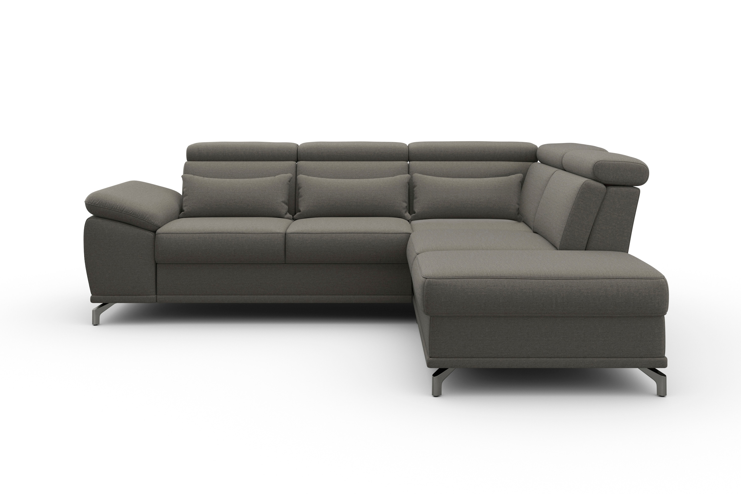 sit&more Ecksofa "Cabrio L-Form, B: 274 cm, mit Sitztiefen-, Arm- & Kopfteilverstellung" 3 Nierenkissen, Federkern, optional Schlaffunktion und Stauraum
