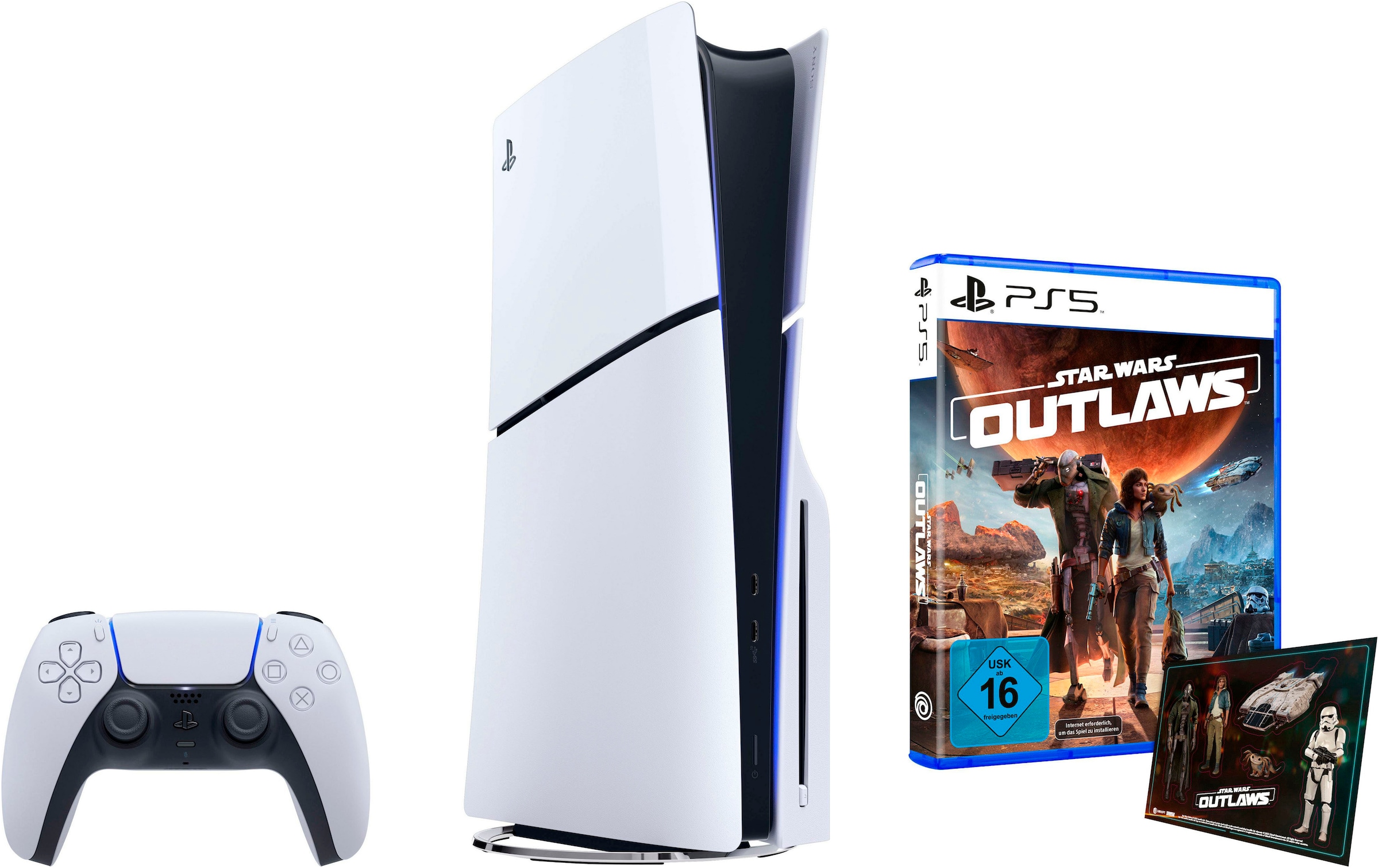 PlayStation 5 Spielekonsole »Disk Edition (Slim) + Star Wars Outlaws«