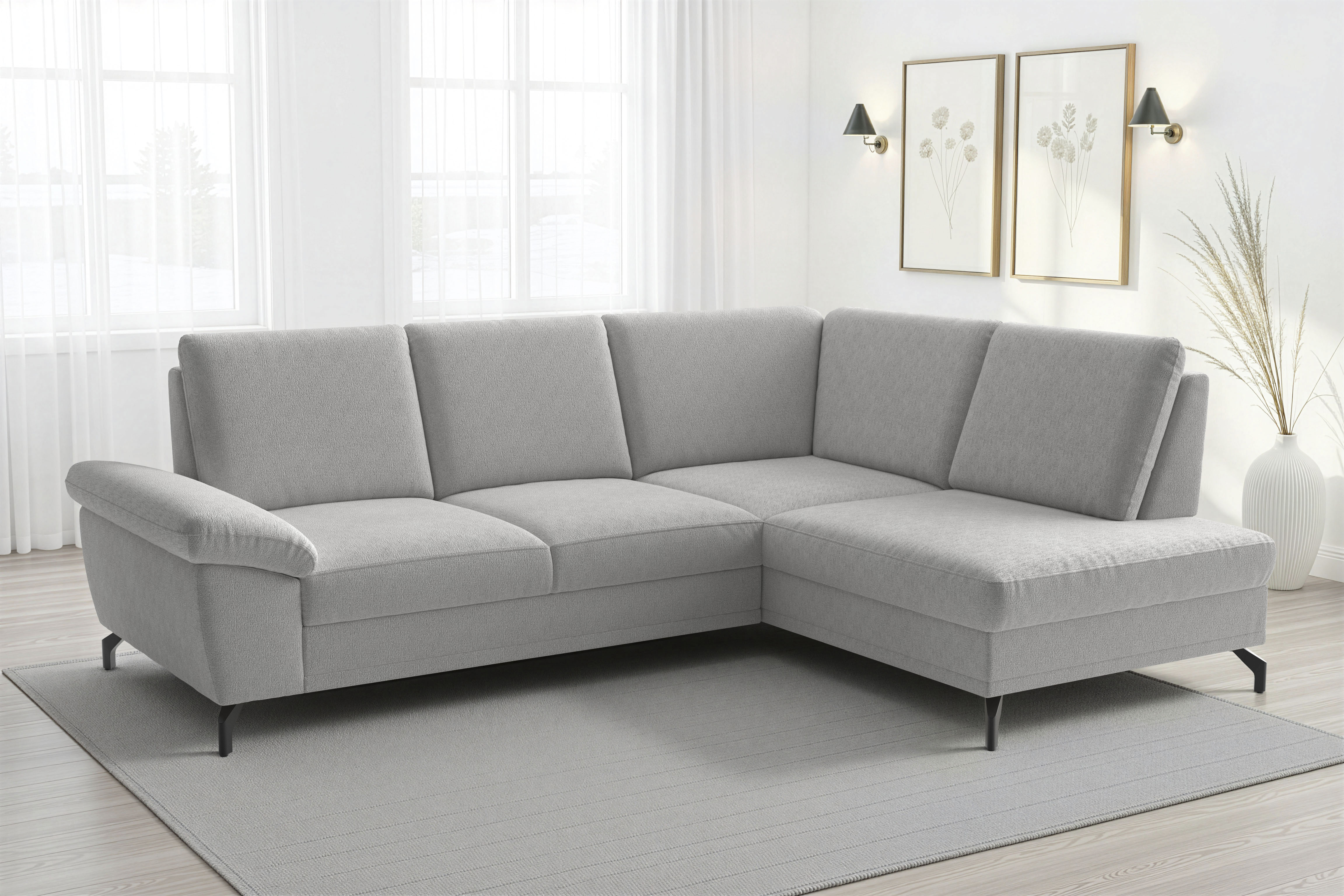 sit&more Ecksofa "Chelsea L-Form, B: 249 cm, Armteil- & Sitztiefenverstellung" optional Schlaffunktion und Bettkasten