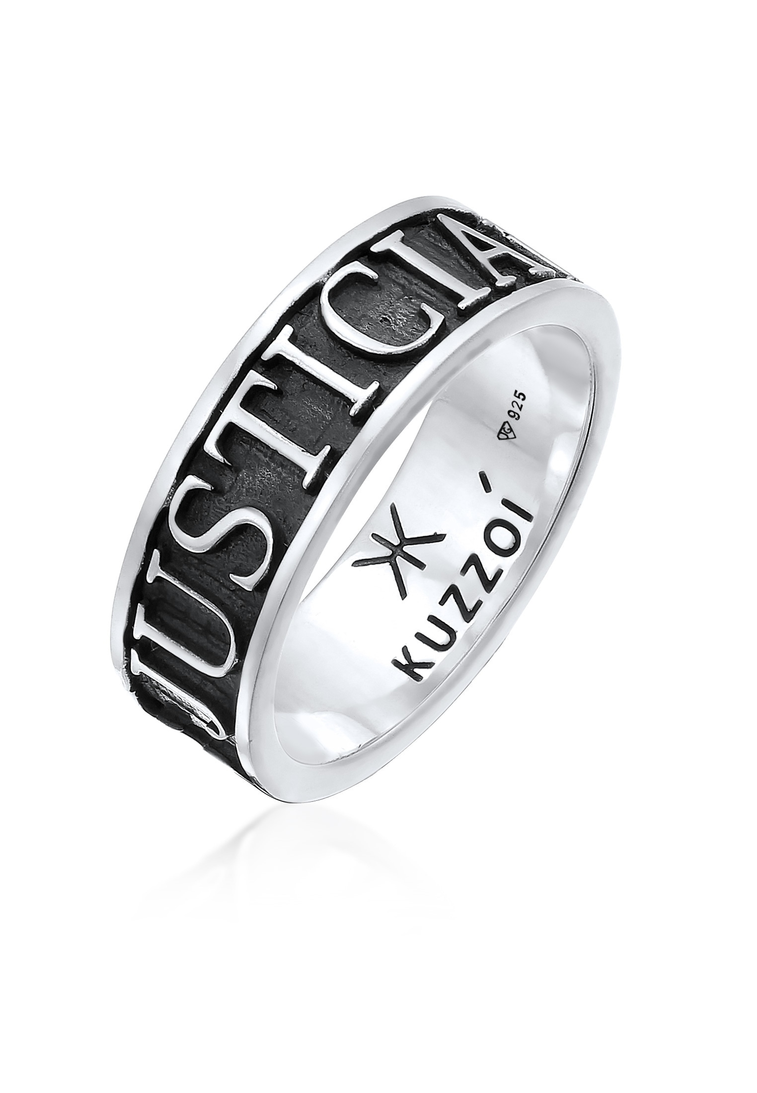 Kuzzoi Silberring »Ring Herren Bandring Schriftzug 925 Silber«