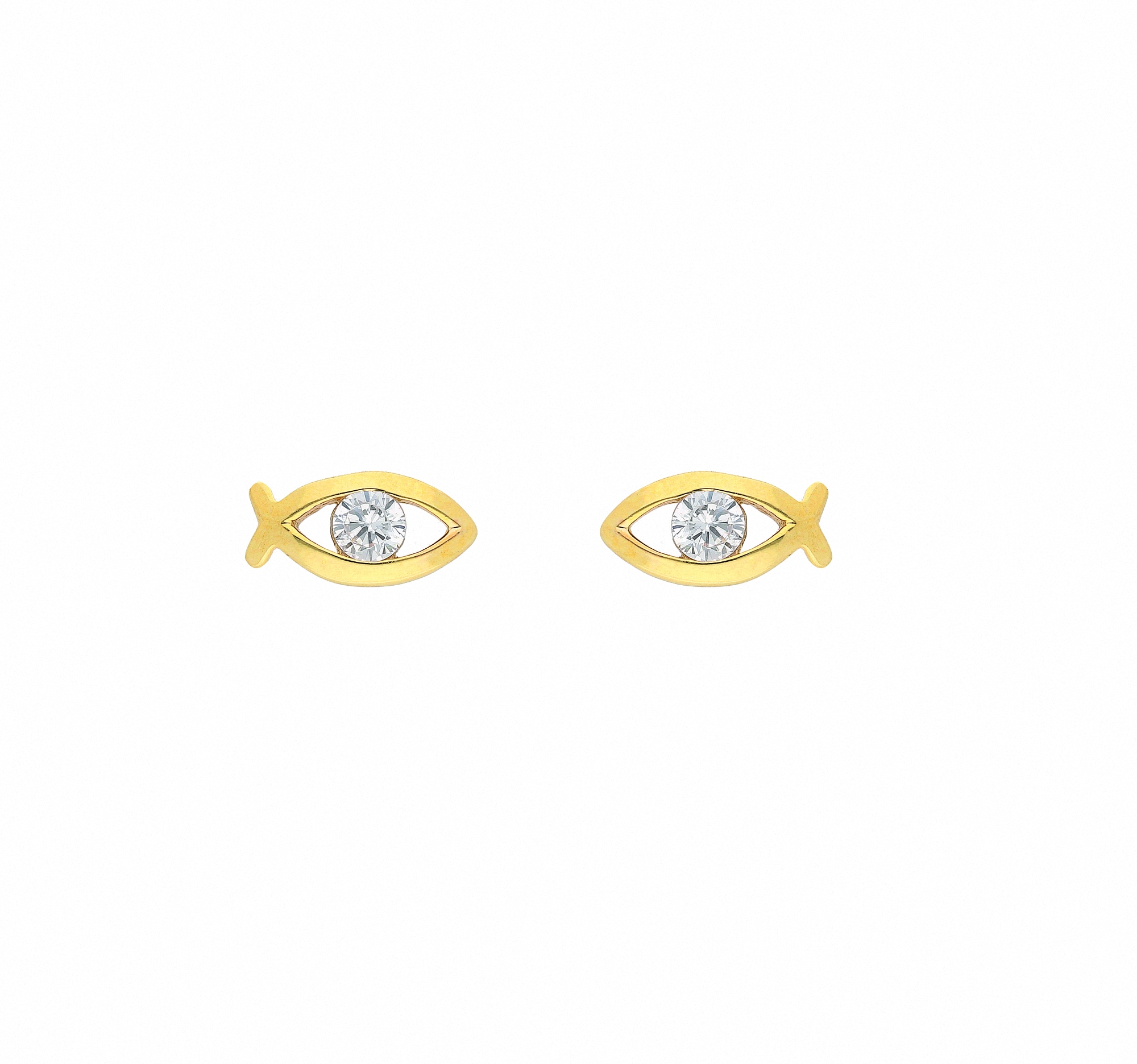 Paar Ohrhänger »1 Paar 333 Gold Ohrringe / Ohrstecker Fisch mit Zirkonia«, mit...