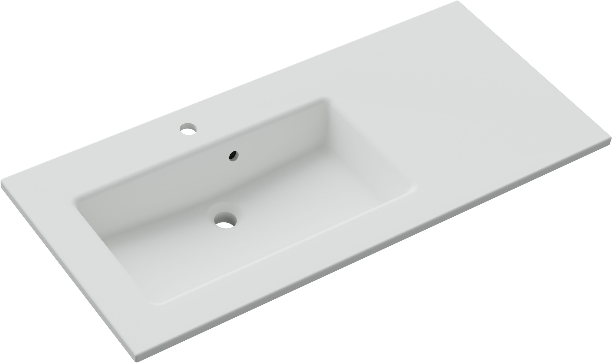 Saphir Waschtisch »Solid-Surface-Waschtisch mit Unterschrank Serie 6010,vormontiert,113cm« 2 Stk. tlg. Waschplatz, 4 Schubladen, LED-Beleuchtung, Badmöbel Set mit Waschtisch