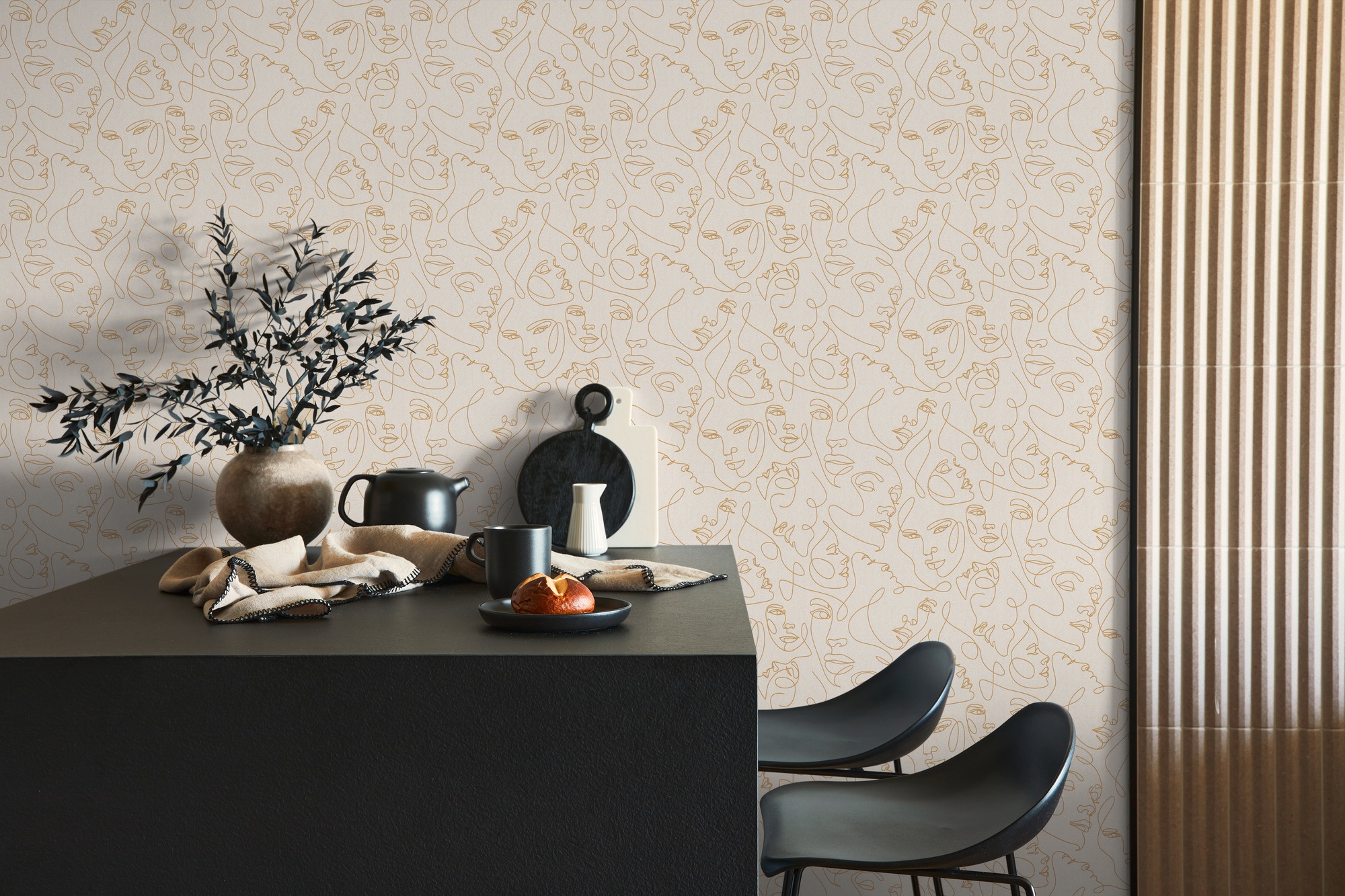 A.S. Création Vliestapete »Pintwalls III Line-Art Abstrakte Gesichter« 3D-Optik strukturiert