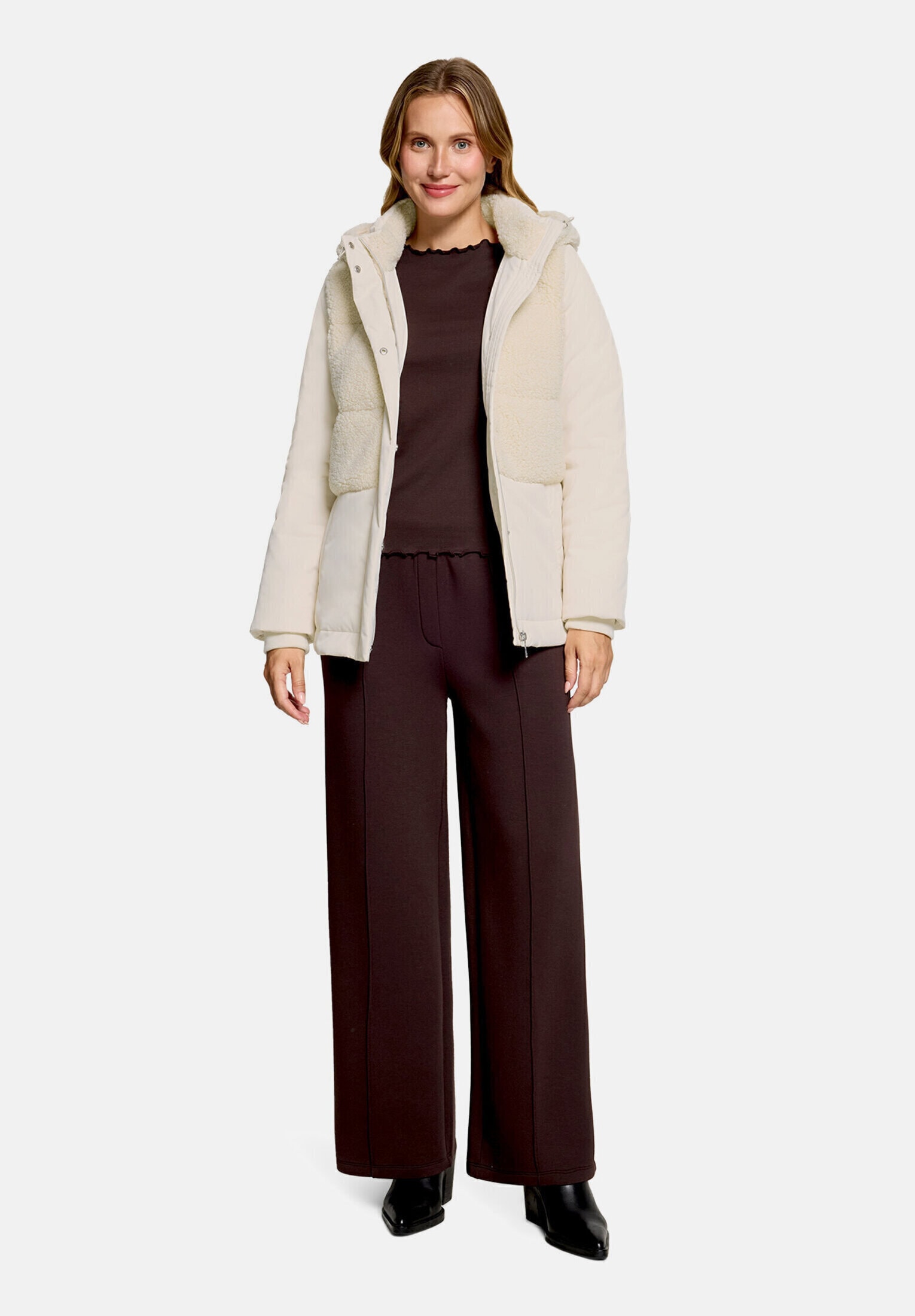 Cartoon Steppjacke »Damen mit Plüsch« mit Kapuze