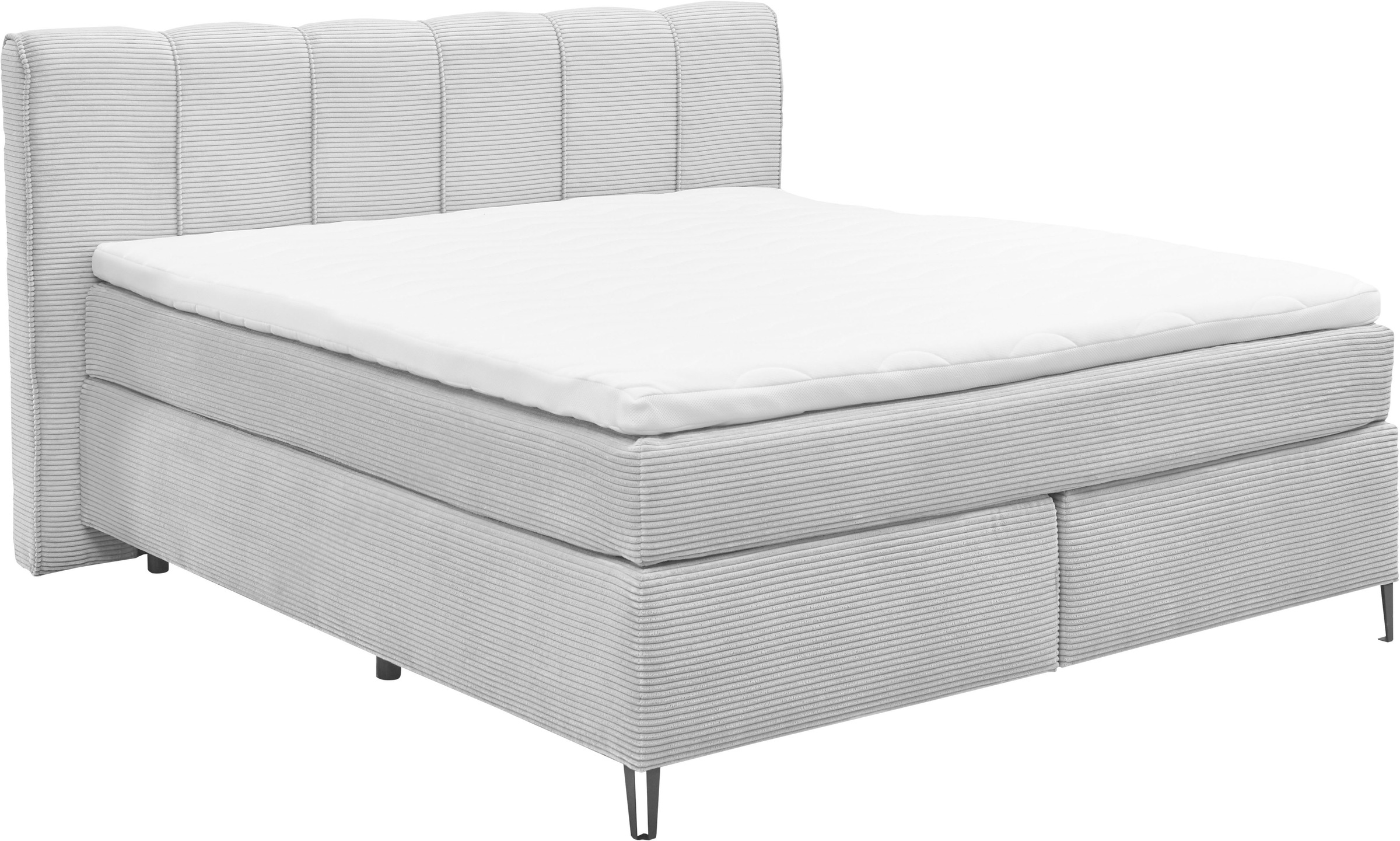 set one by Musterring Boxspringbett »Fairfield«, Metallfuß schwarz, Kopfteil mit Keder, Breite 160 oder 180 cm